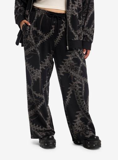 Social Collision Rhinestone Chain Girls Lounge Pants Plus Size