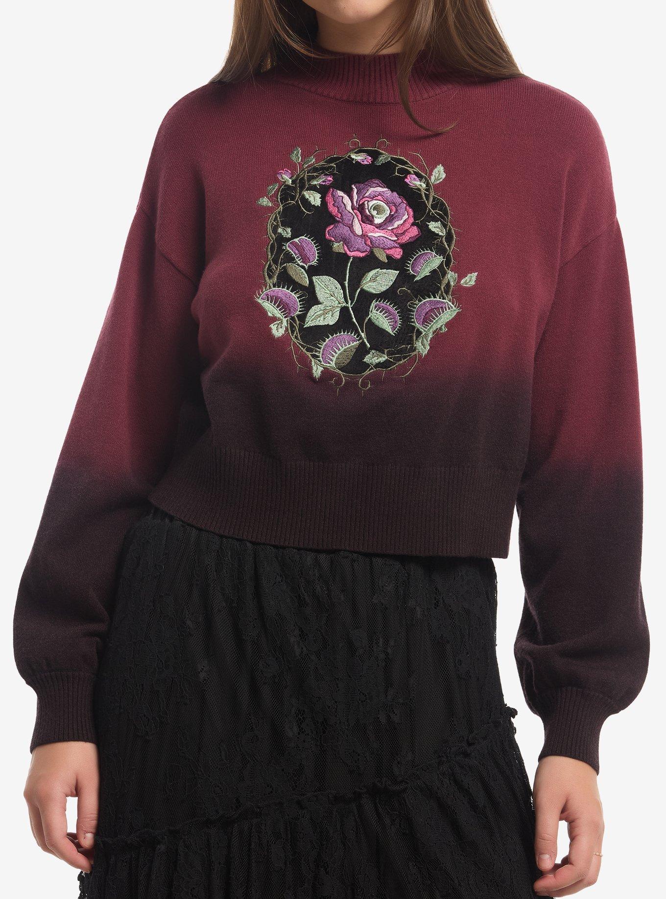 COSMICAURA Cosmic Aura Floral Ombré Girls Sweater