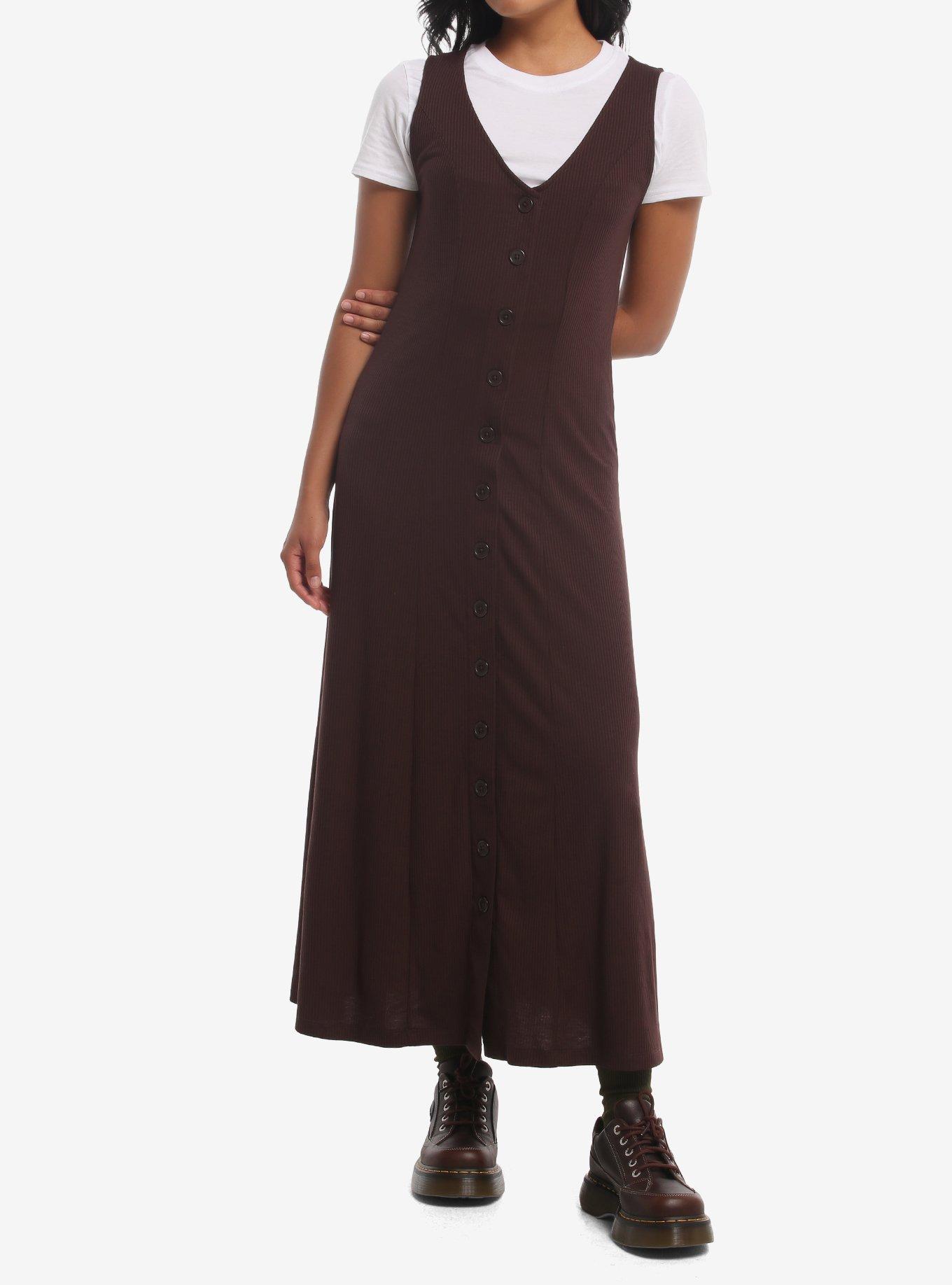 Thorn & Fable Burgundy & White Twofer Midaxi Dress