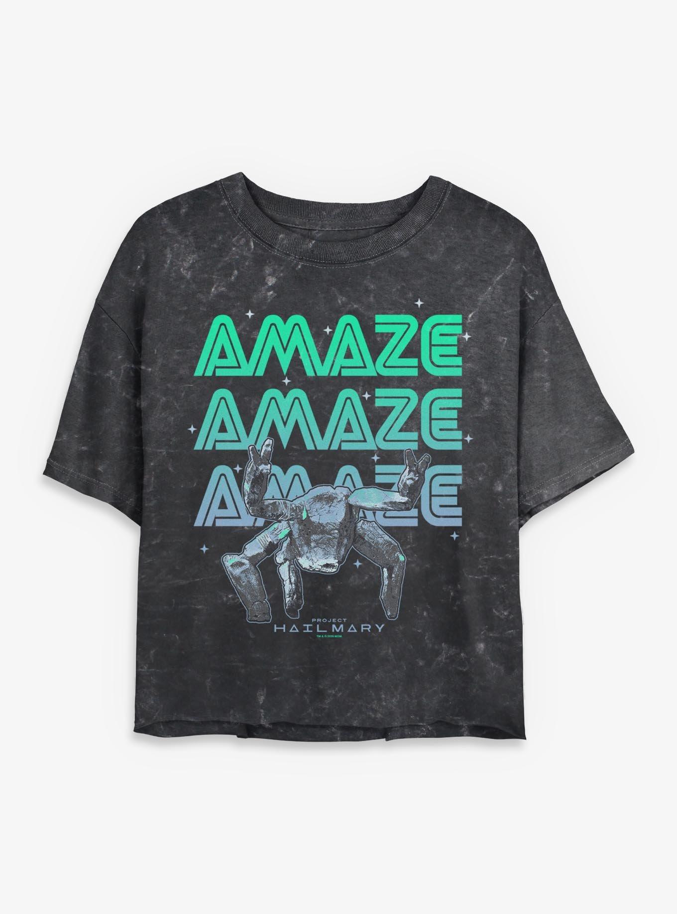 Project Hail Mary Amazing Rocky Girls Mineral Wash Crop T-Shirt, , hi-res