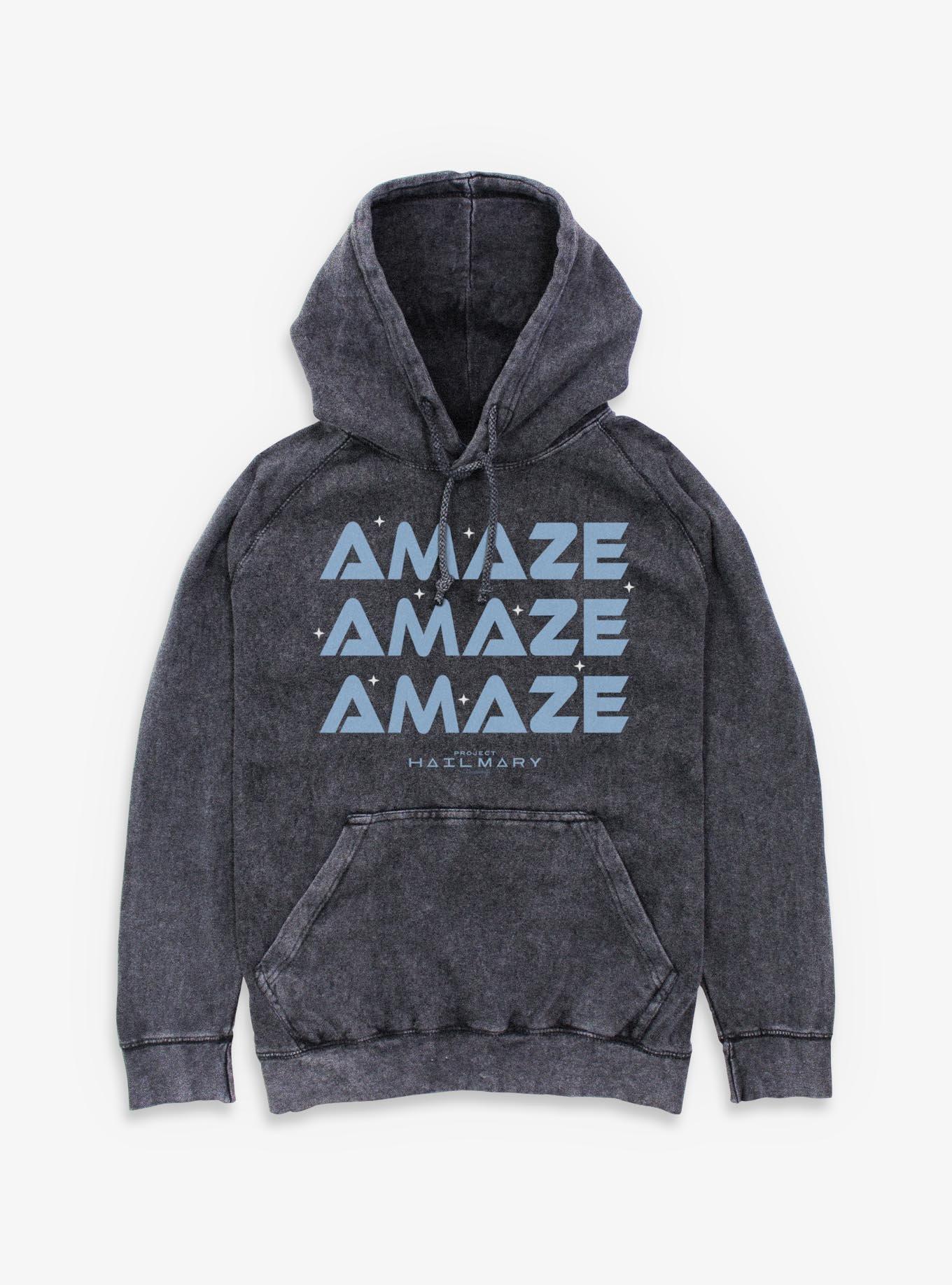 Project Hail Mary Amaze Amaze Amaze Mineral Wash Hoodie - BLACK 