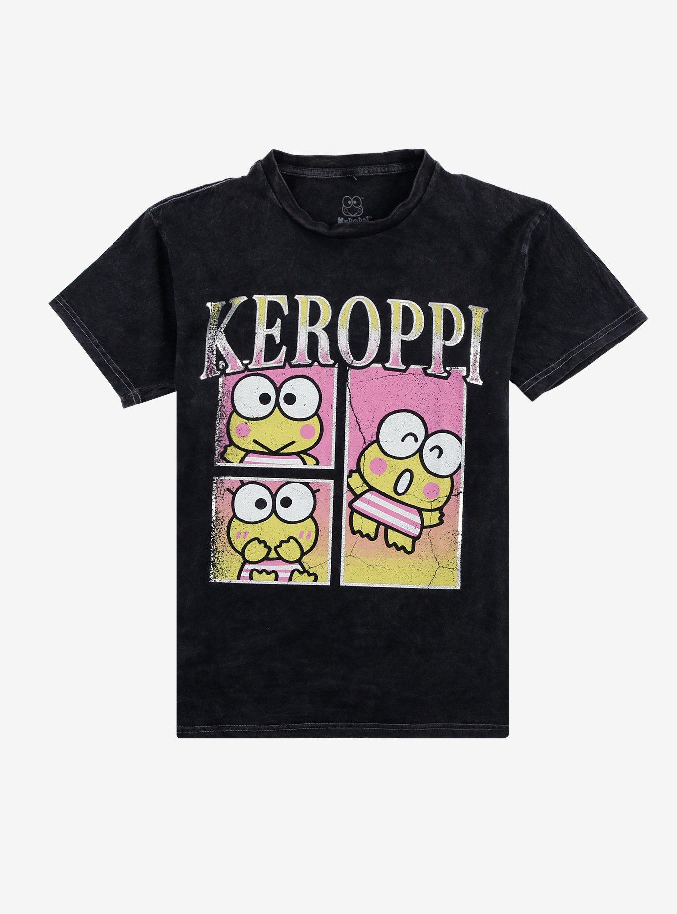 Keroppi Grid Mineral Wash T-Shirt, , hi-res