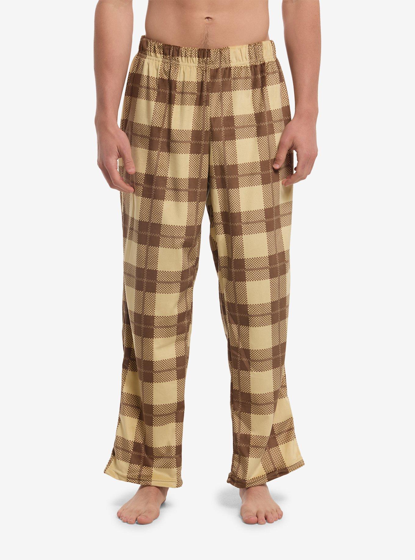 Brown & Tan Plaid Pajama Pants