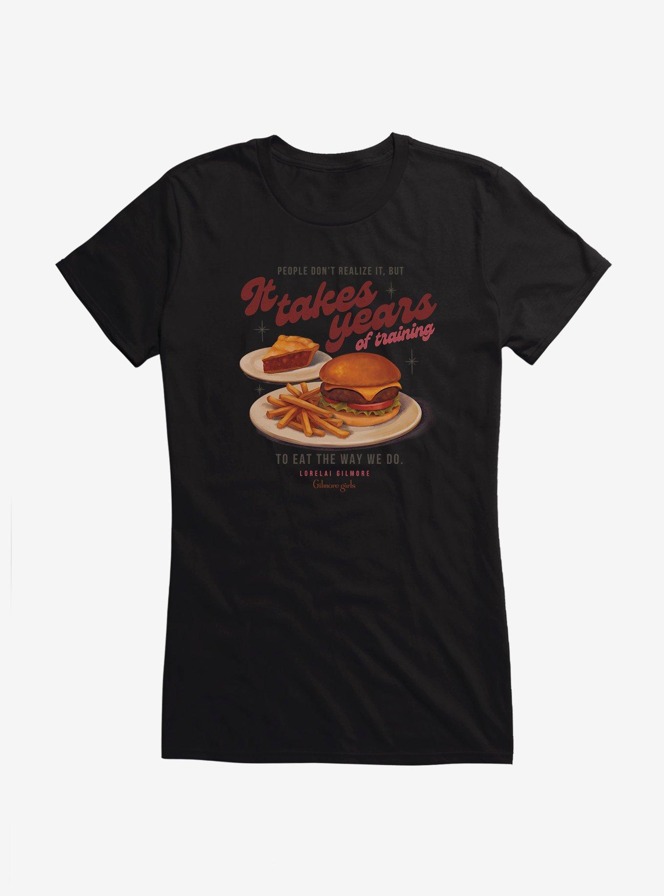 Gilmlore Girls It Takes Years Of Training To Eat The Way We Do Girls T-Shirt, , hi-res