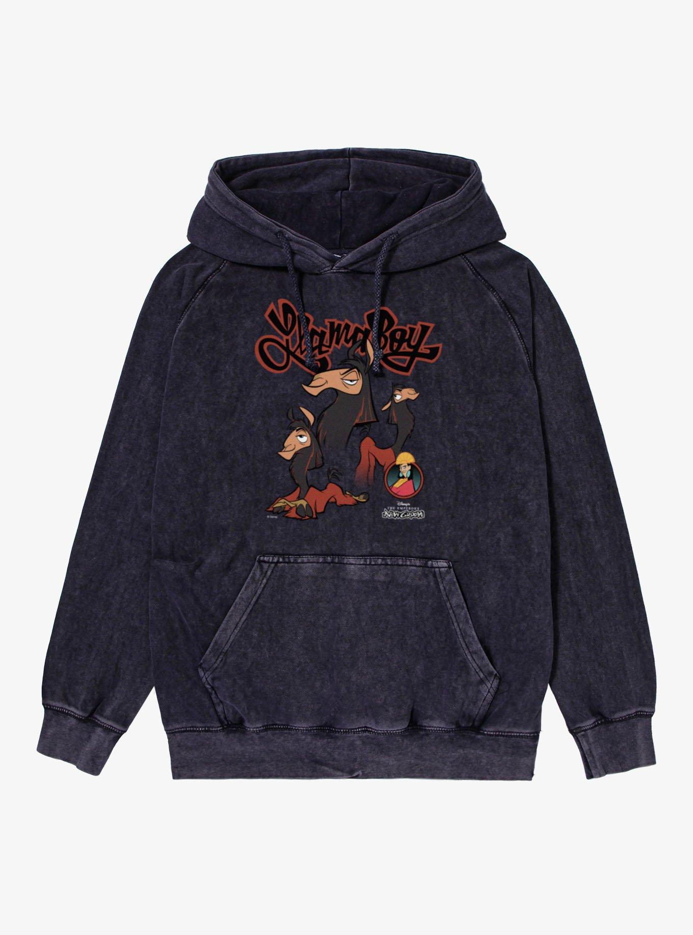 Disney The Emperor's New Groove Llama Boy Kuzco Collage Mineral Wash Hoodie Hot Topic Exclusive, , hi-res