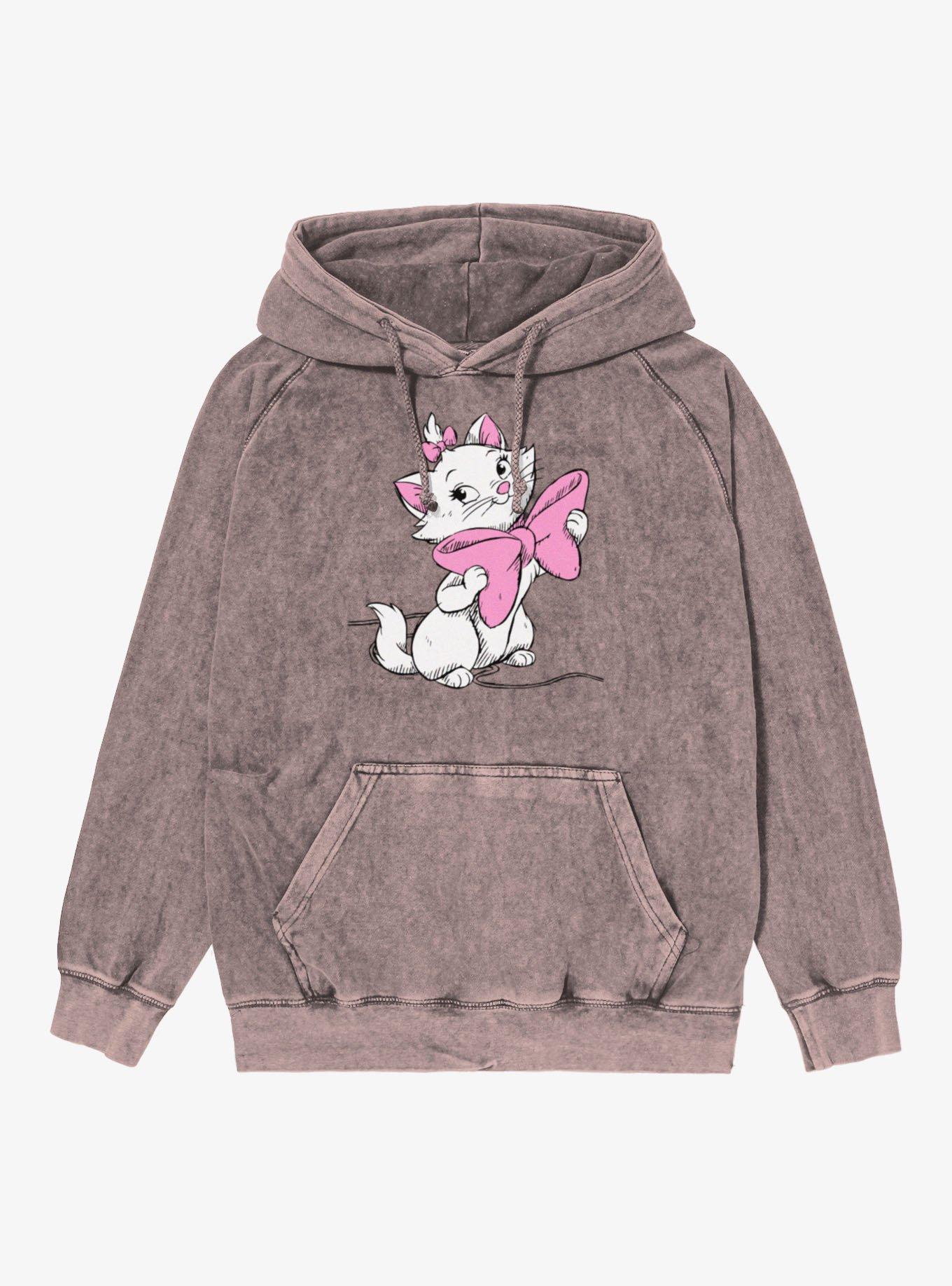 Disney Aristocats Marie Big Bow Mineral Wash Hoodie, , hi-res