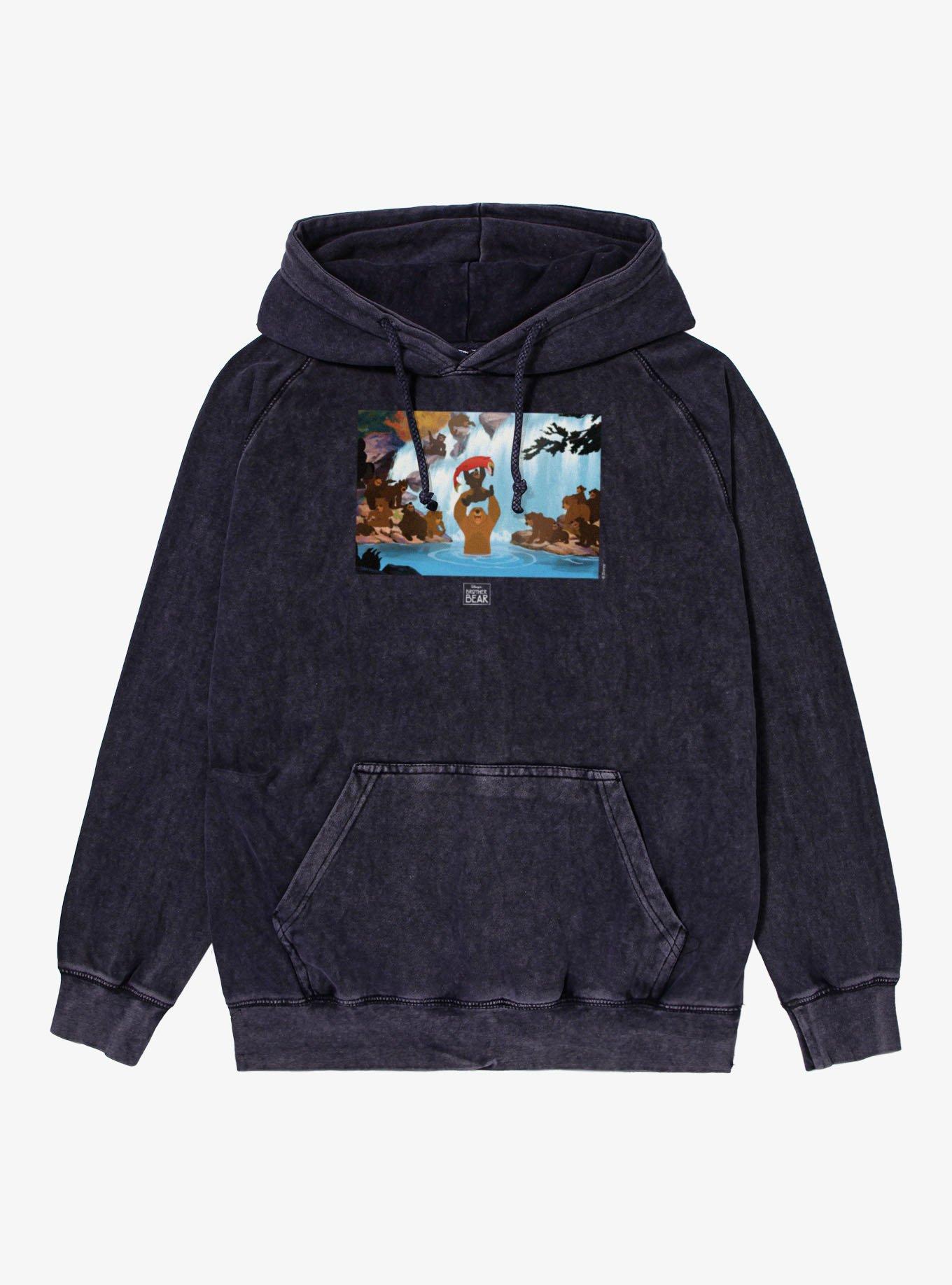 Disney Brother Bear Fish Catch Photo Mineral Wash Hoodie, , hi-res