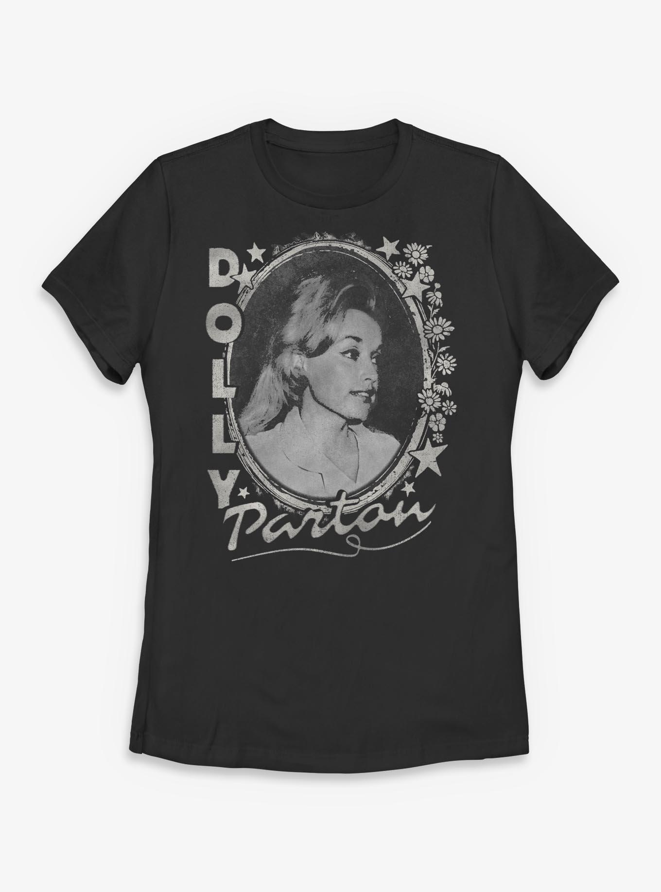 Dolly Parton Stars And Flowers Womens T-Shirt