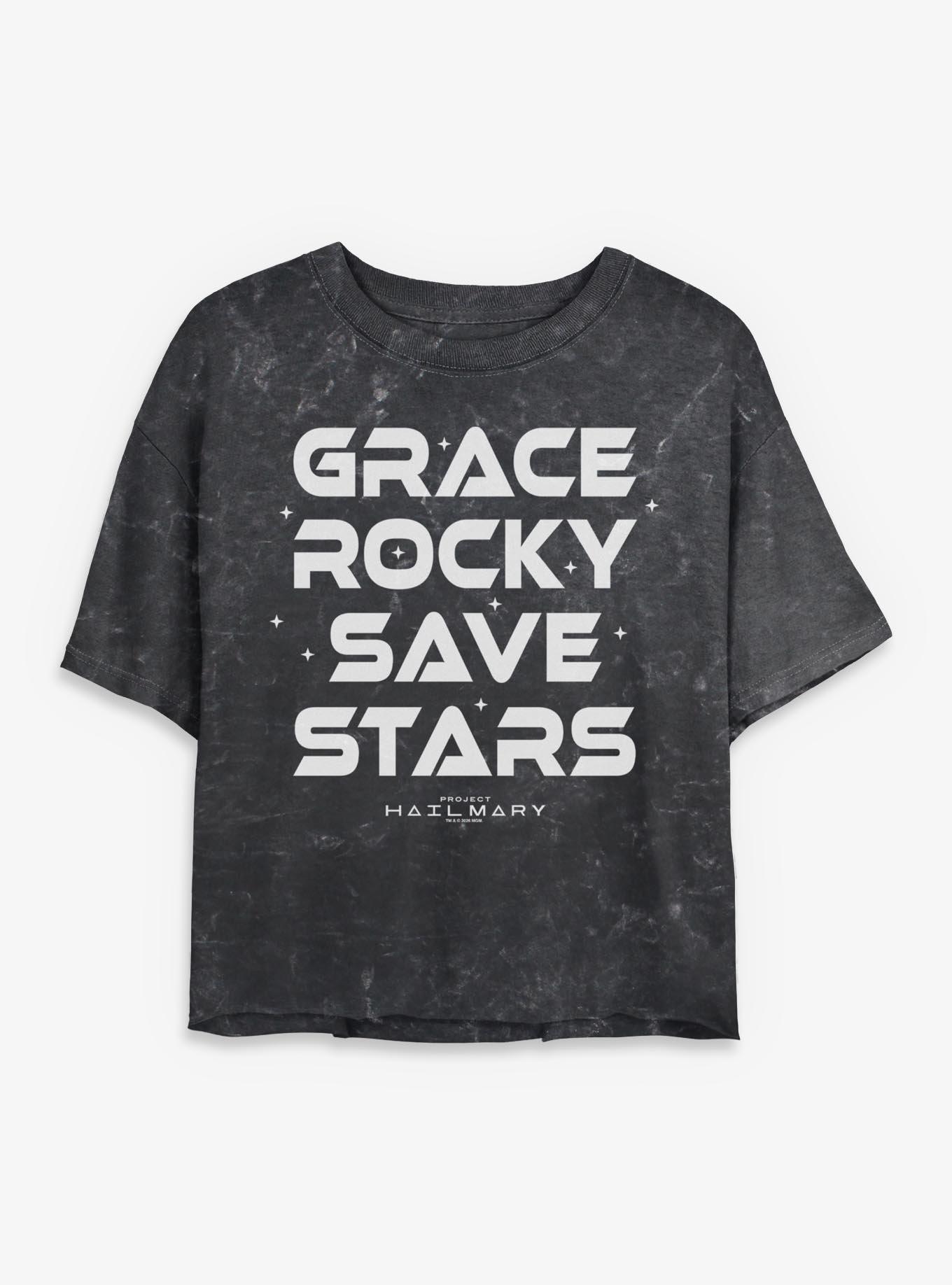 Project Hail Mary Grace Rocky Save Stars Womens Mineral Wash Crop T-Shirt, BLACK, hi-res