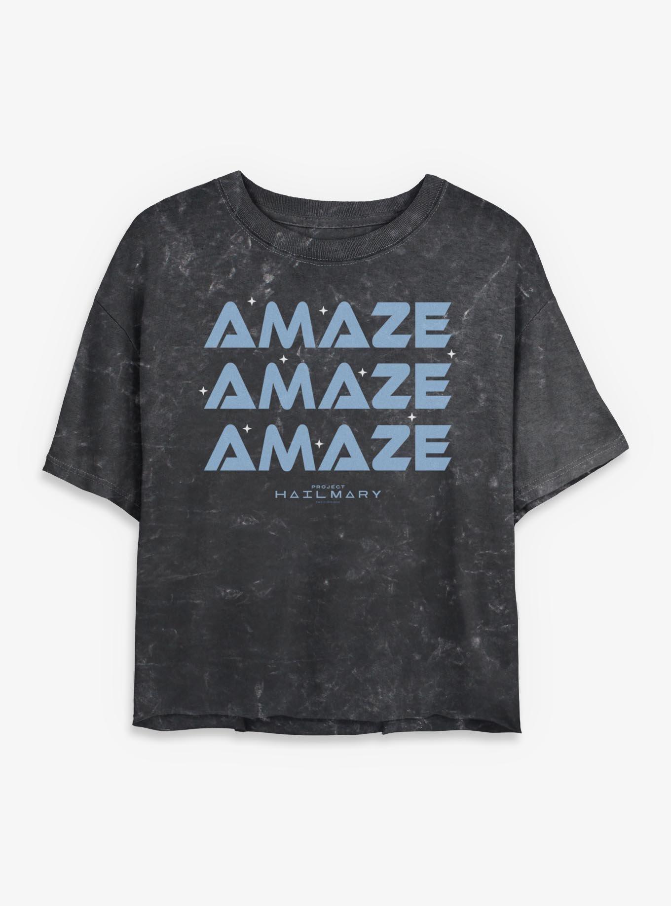 Project Hail Mary Amaze Amaze Amaze Womens Mineral Wash Crop T-Shirt, , hi-res