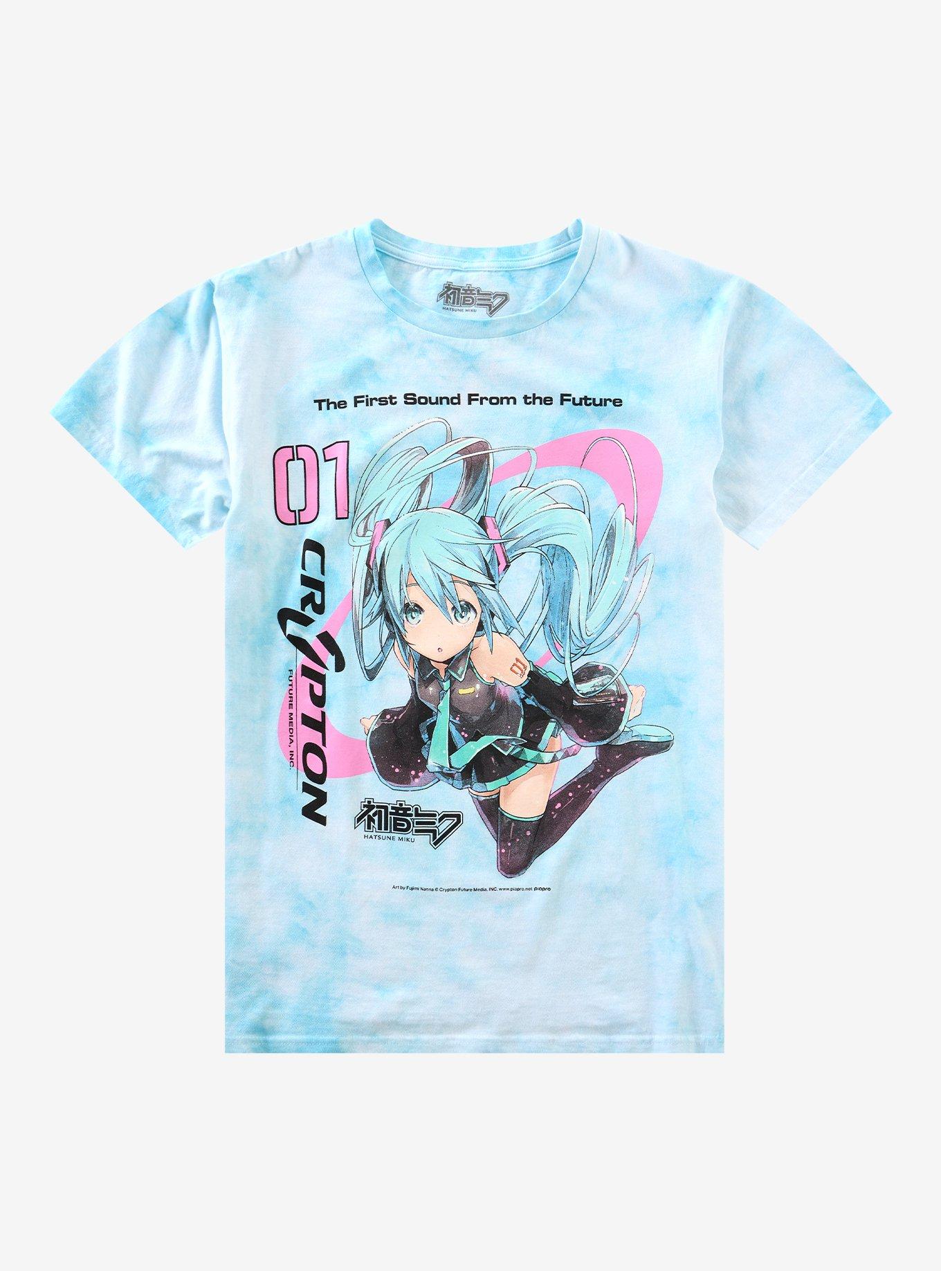 Hatsune Miku Crypton Blue Tie-Dye T-Shirt, , hi-res