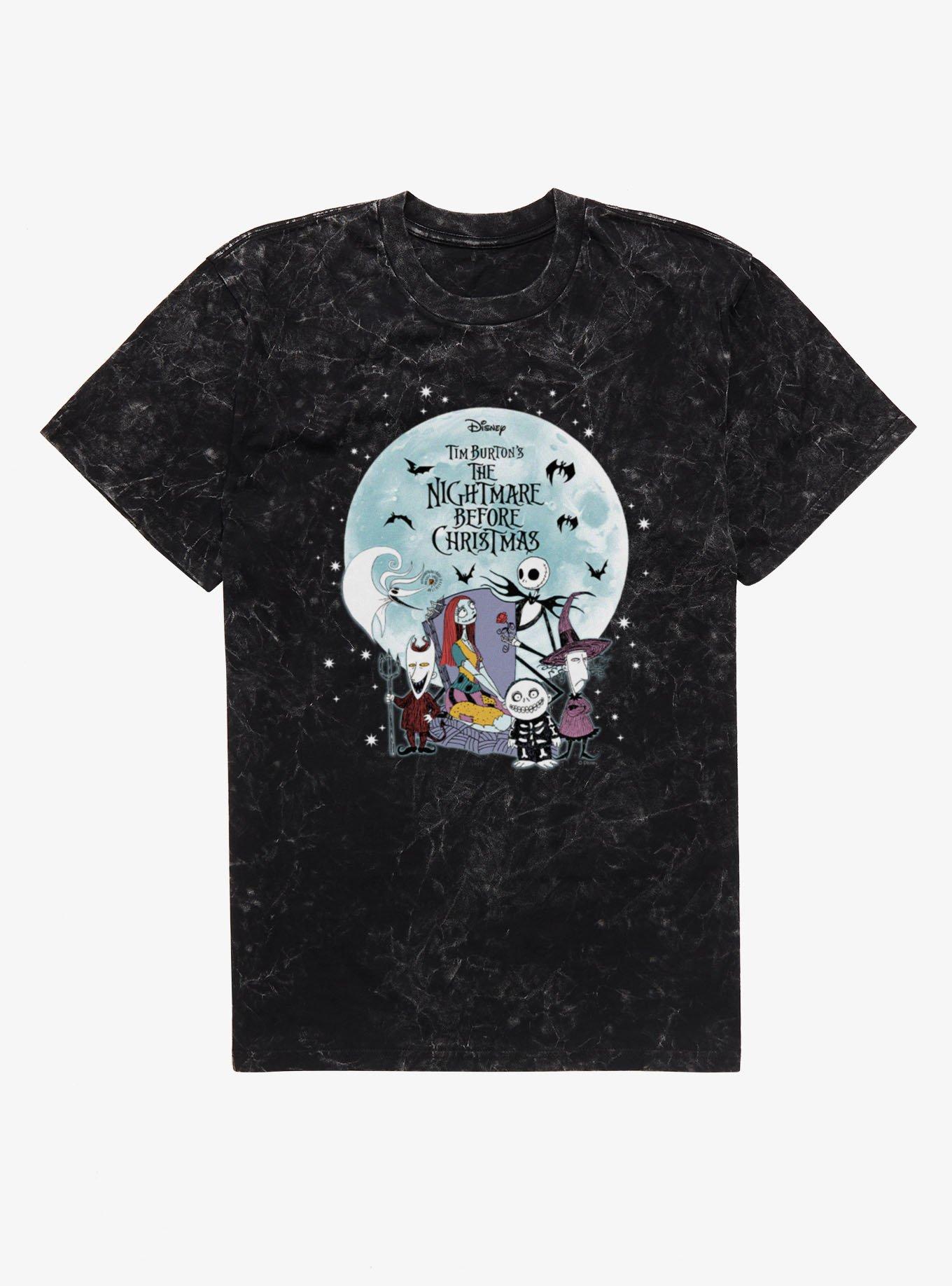 Disney Nightmare Before Christmas Big Moon Grave Friends Mineral Wash T-Shirt, , hi-res