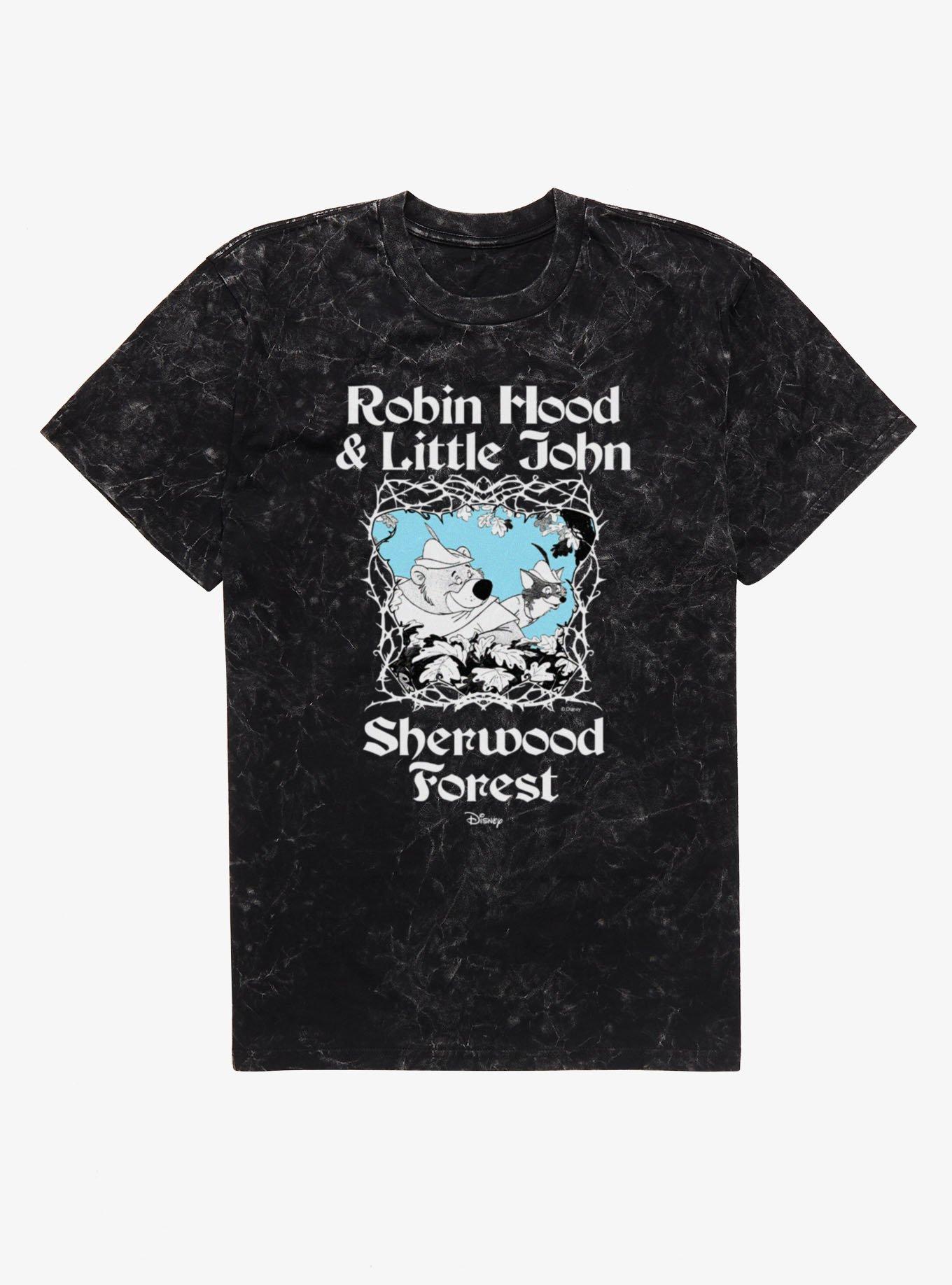 Disney Robin Hood & Little John Peek Over Sherwood Forest Mineral Wash T-Shirt Hot Topic Exclusive, , hi-res