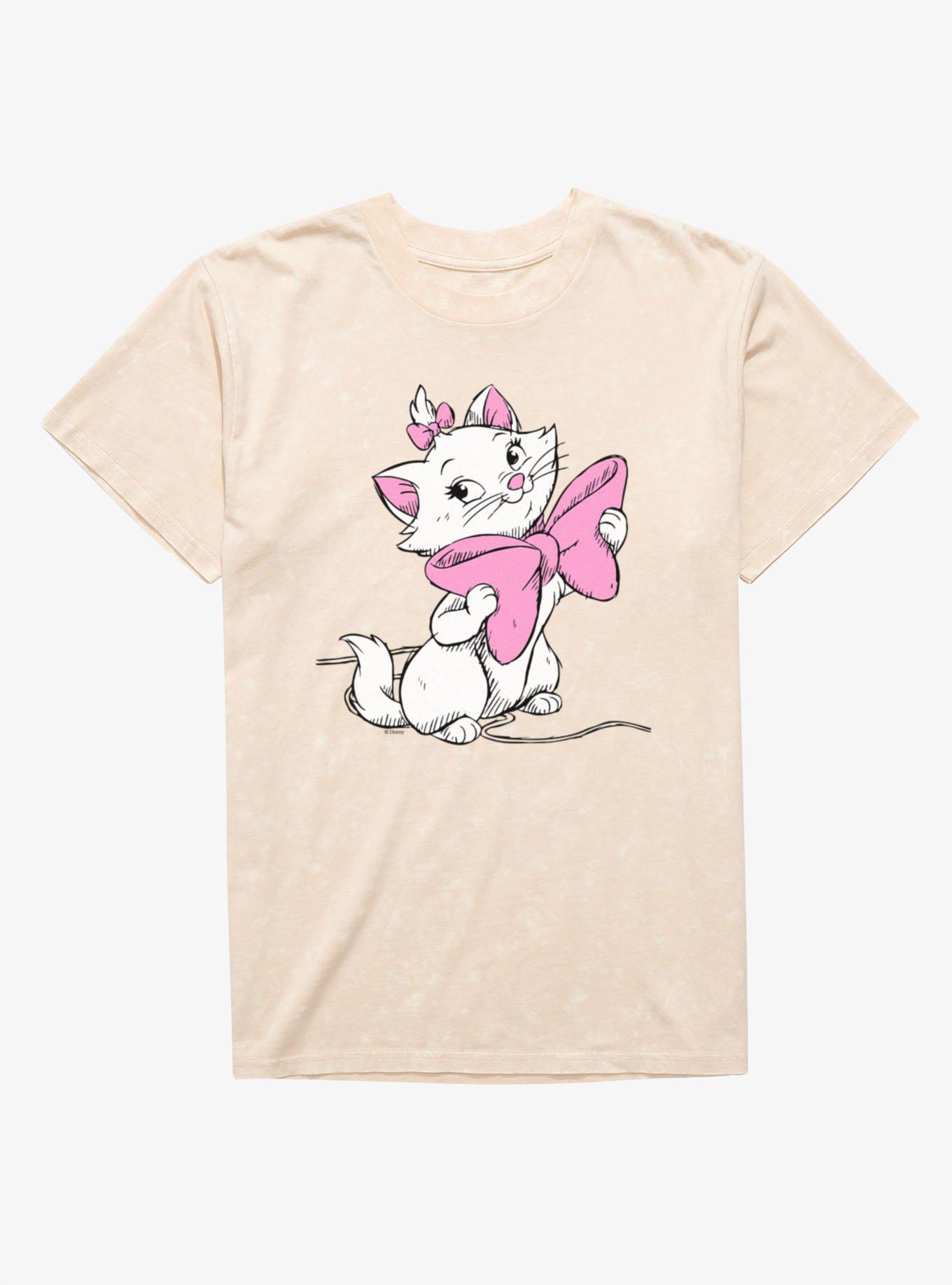 Disney Aristocats Marie Big Bow Mineral Wash T-Shirt, , hi-res