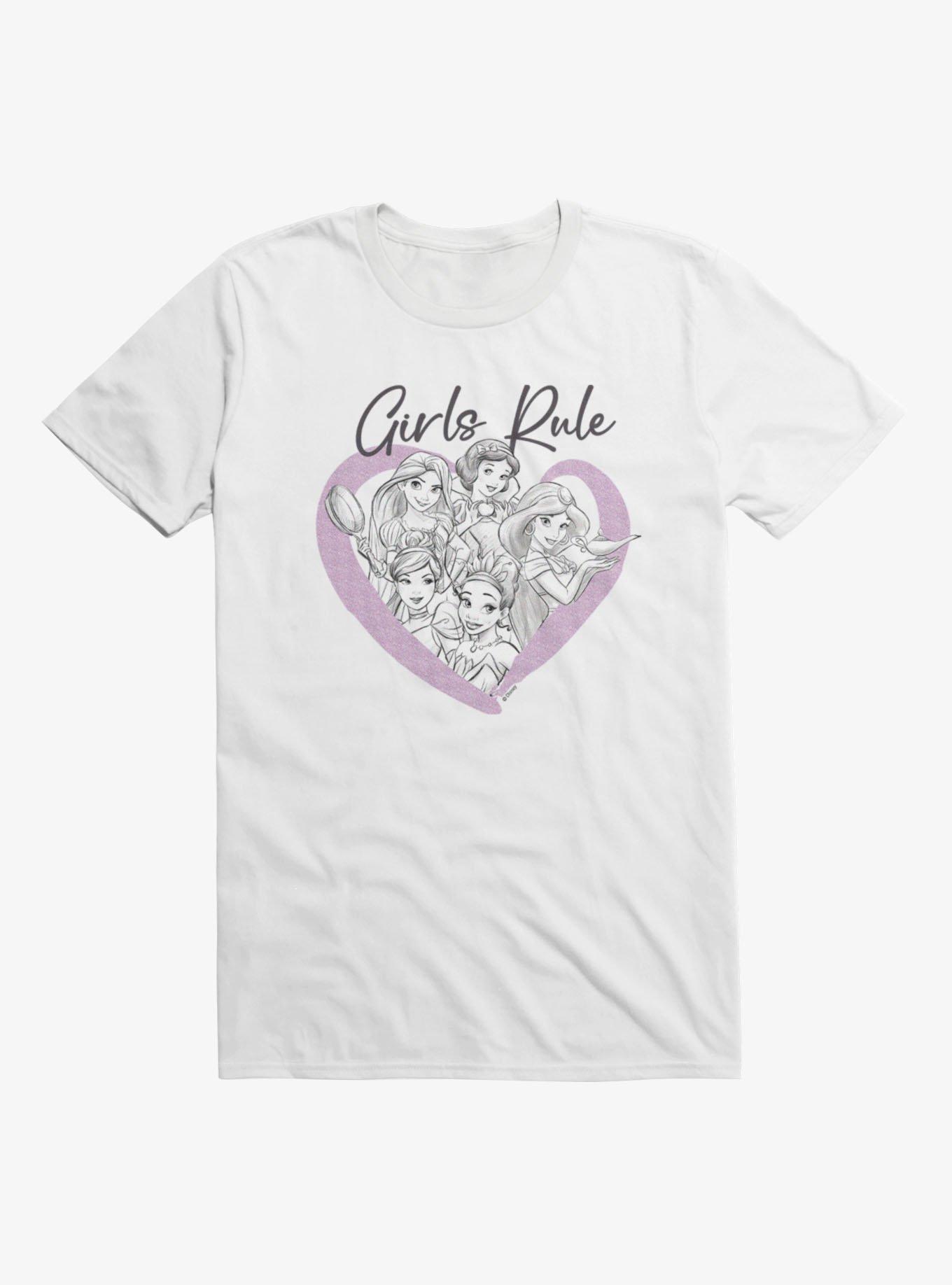 Disney Princesses Girls Rule Heart Group T-Shirt, , hi-res
