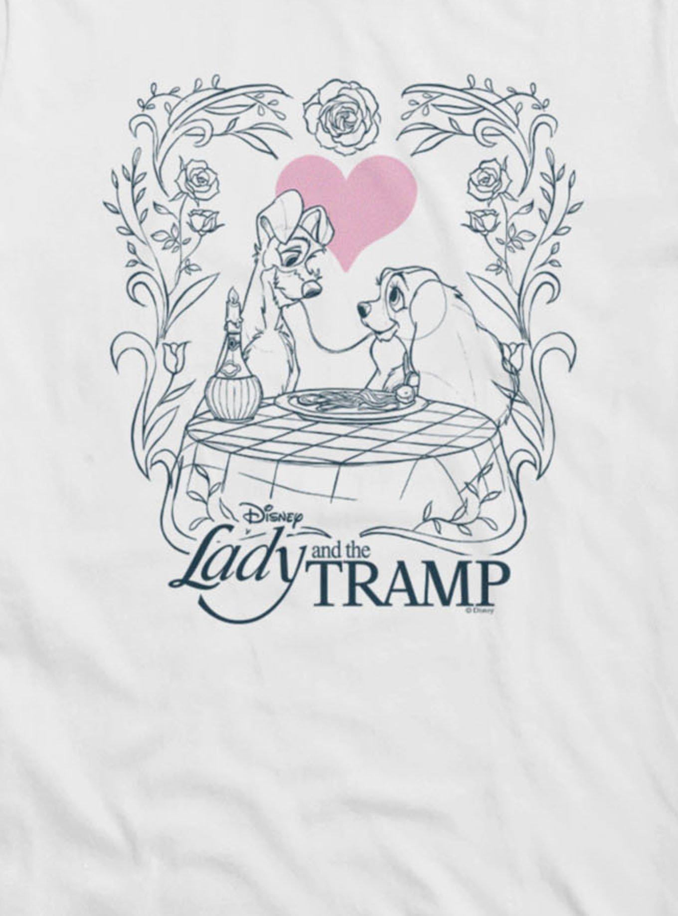 Disney Lady And The Tramp Love Spaghetti Line Art Girls T-Shirt, , hi-res