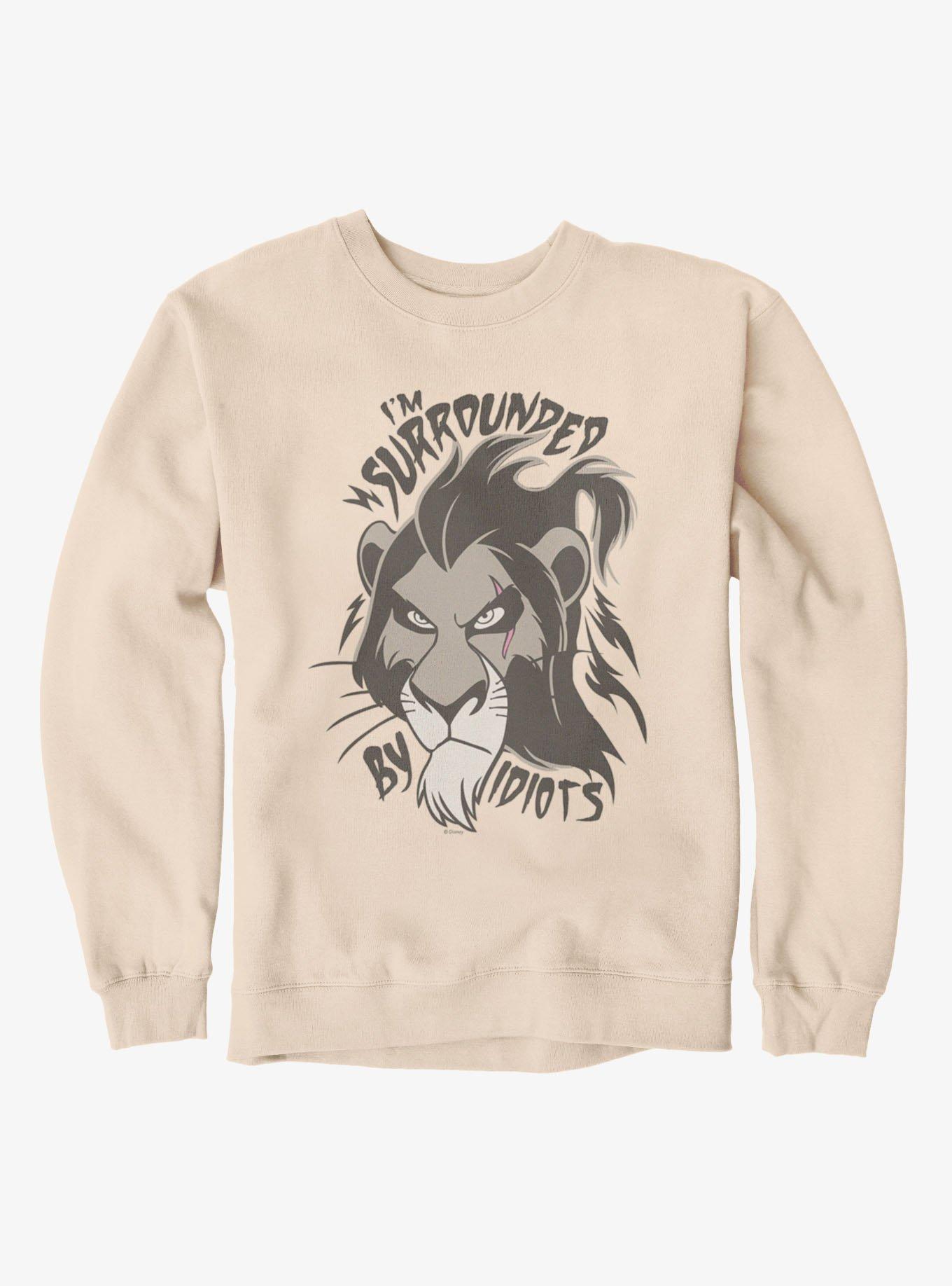 Disney The Lion King Surrounded By Idiots Scar Face Sweatshirt, , hi-res