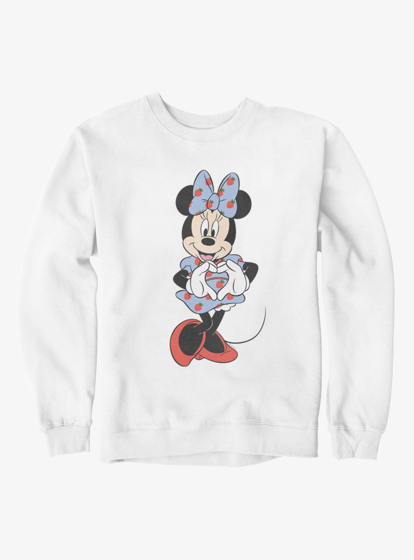 Disney Minnie Mouse Hand Heart Strawberry Dress Sweatshirt, , hi-res