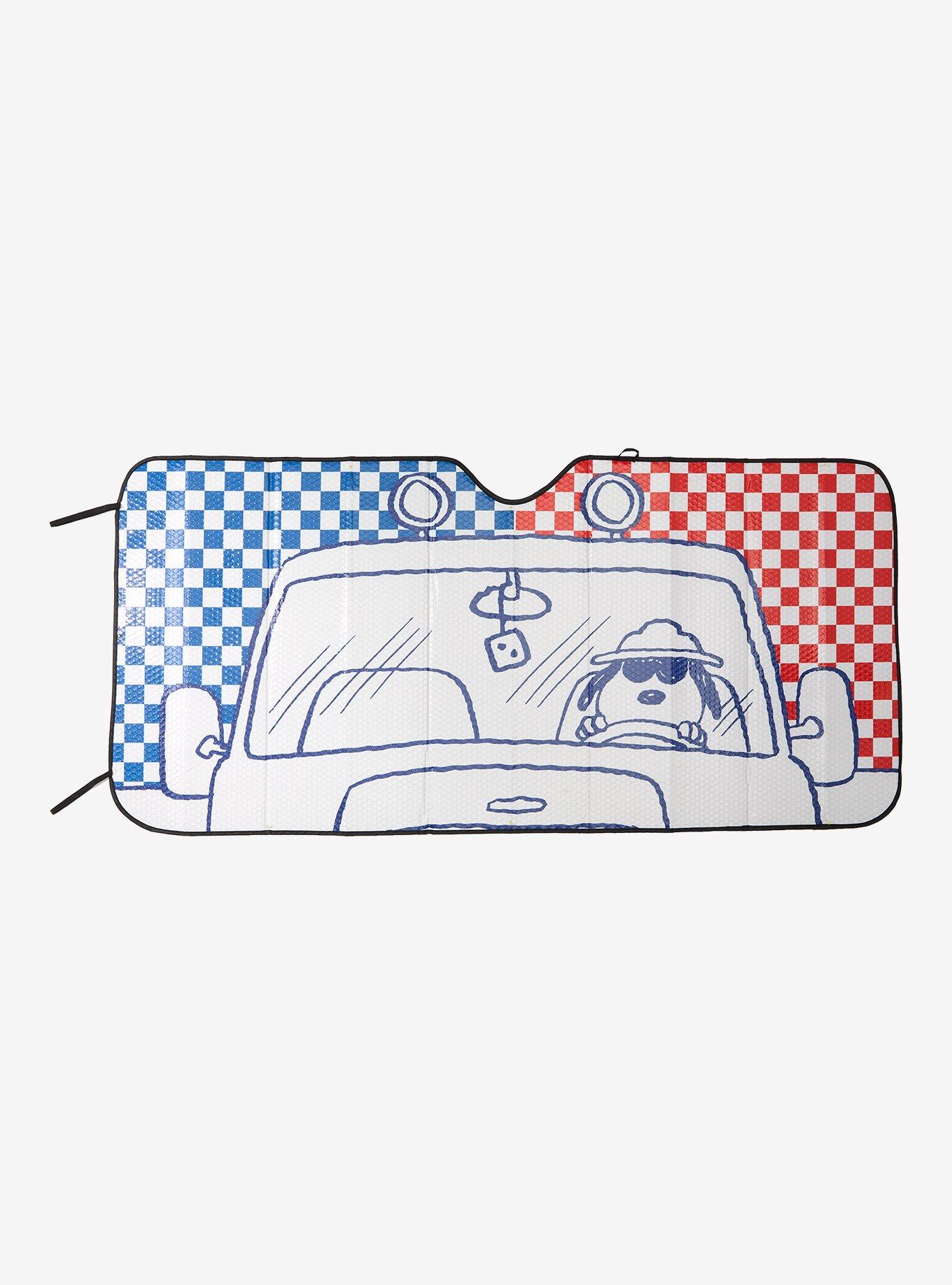 Peanuts Checkered Snoopy Driving Sunshade - BoxLunch Exclusive, , hi-res