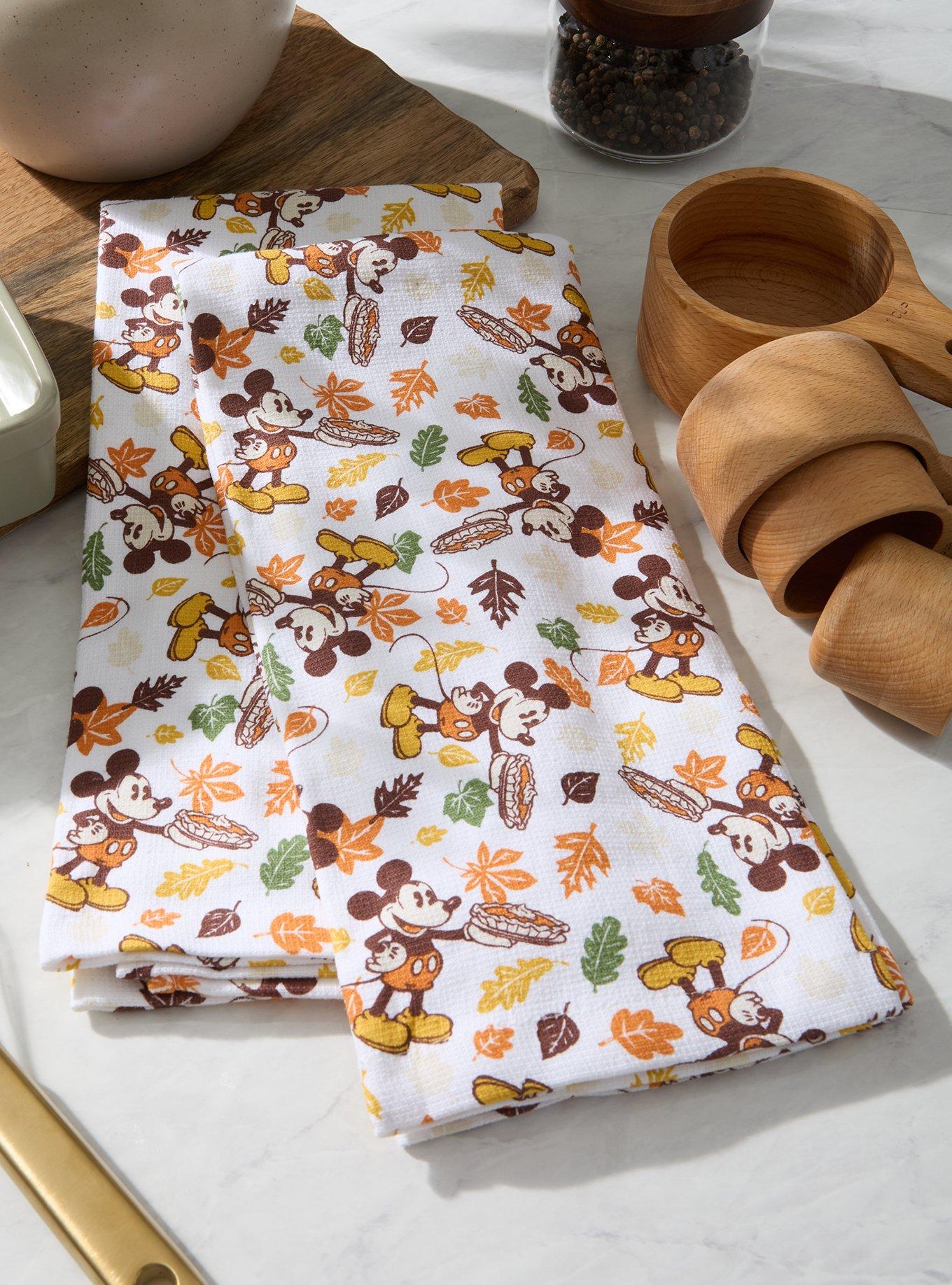 Disney Mickey Mouse Pumpkin Pie & Fall Leaves Kitchen Towel Set, , hi-res