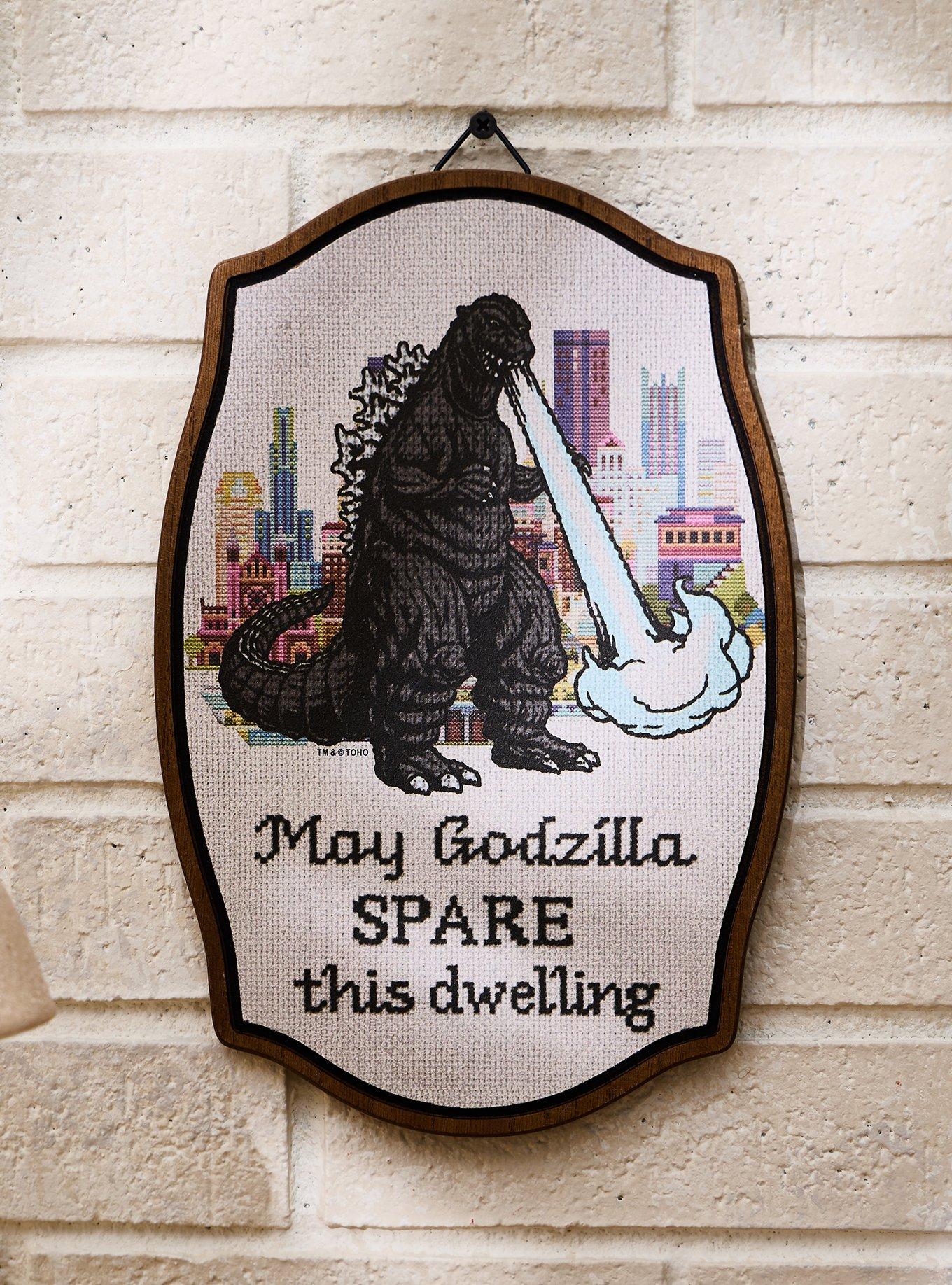 Godzilla Cross Stitch Wall Art - BoxLunch Exclusive, , hi-res