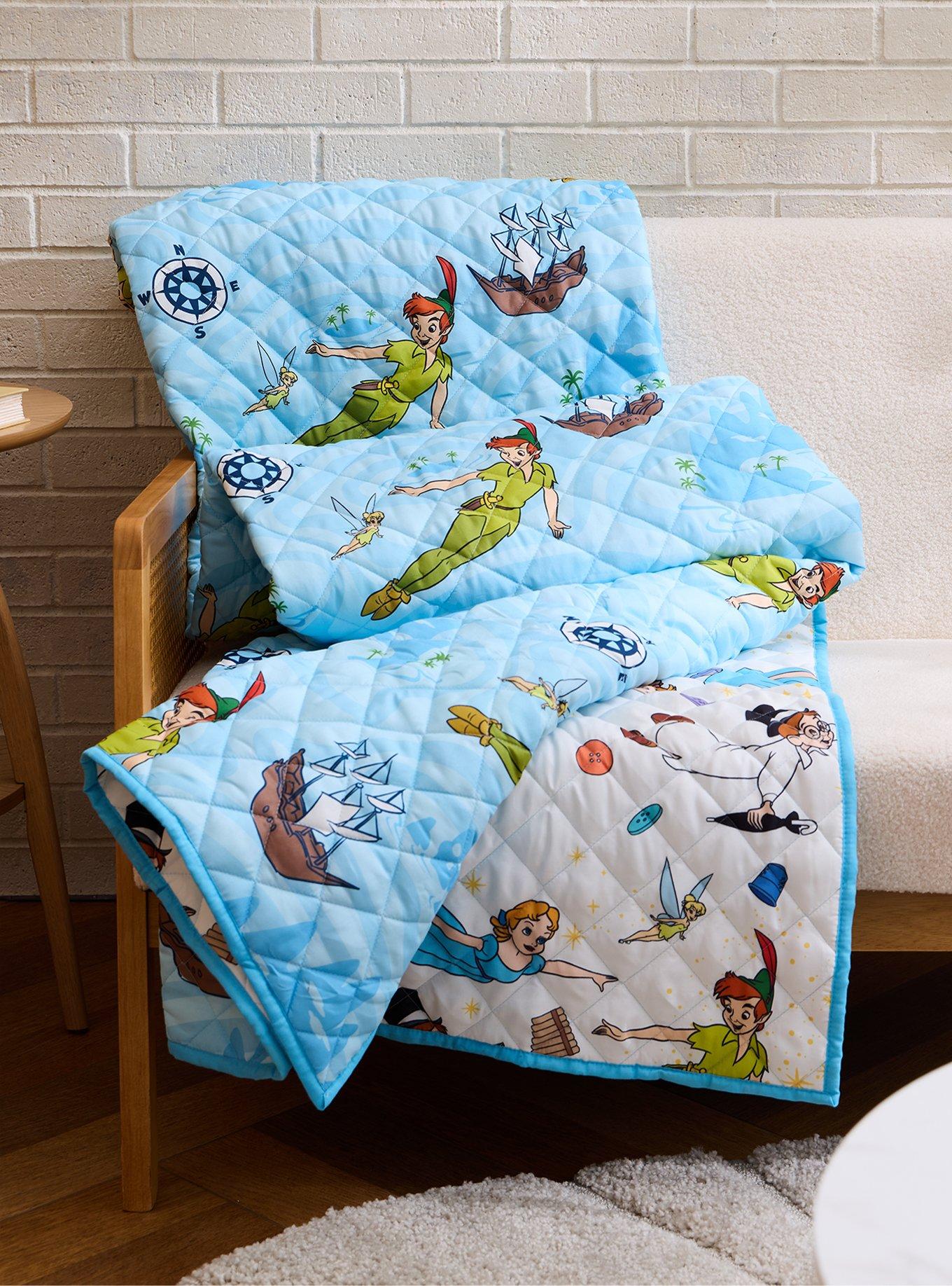 Disney Peter Pan Characters Reversible Retro Quilted Blanket - BoxLunch Exclusive