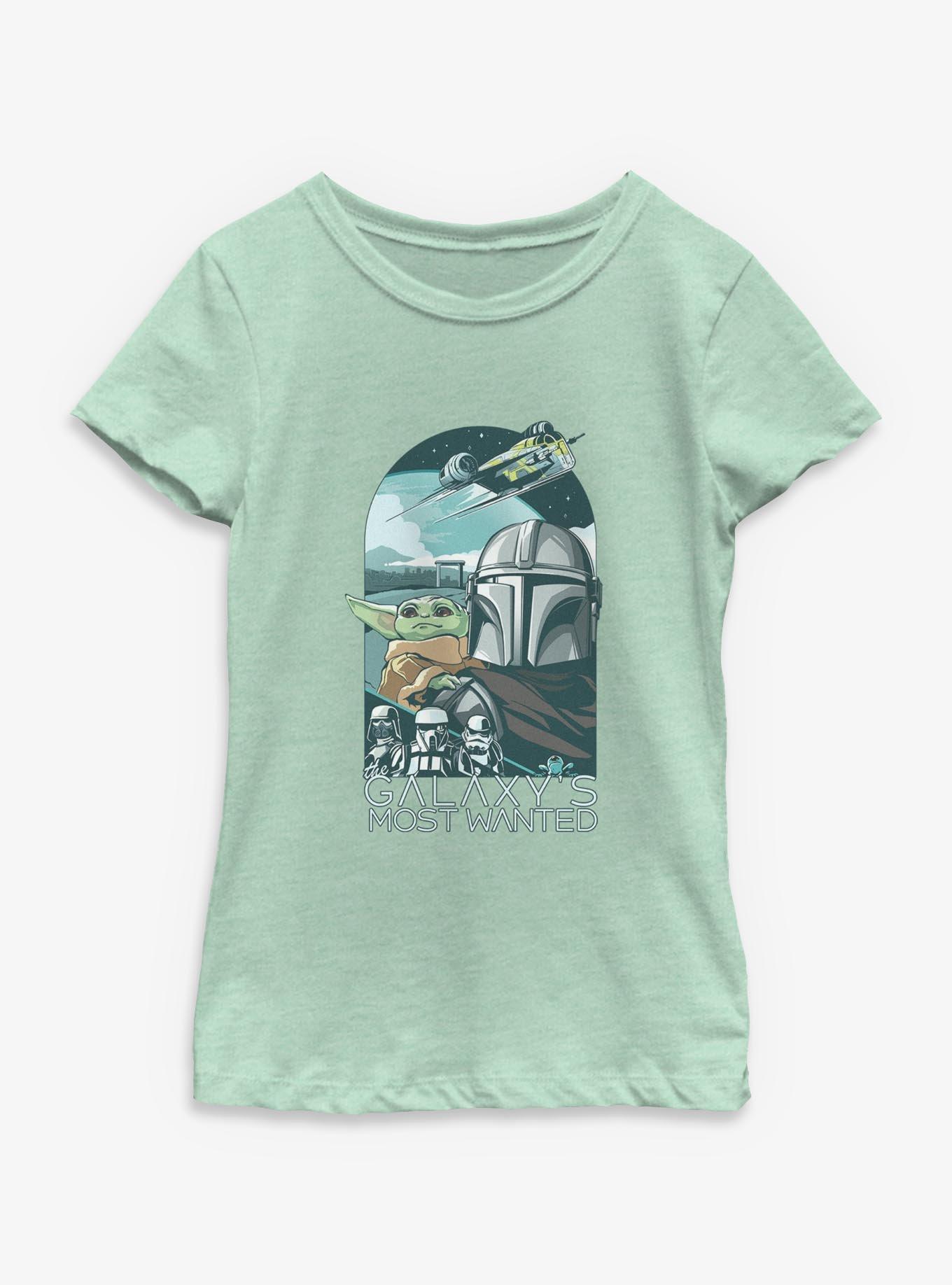 Star Wars: The Mandalorian And Grogu Galaxy's Most Wanted Youth Girls T-Shirt