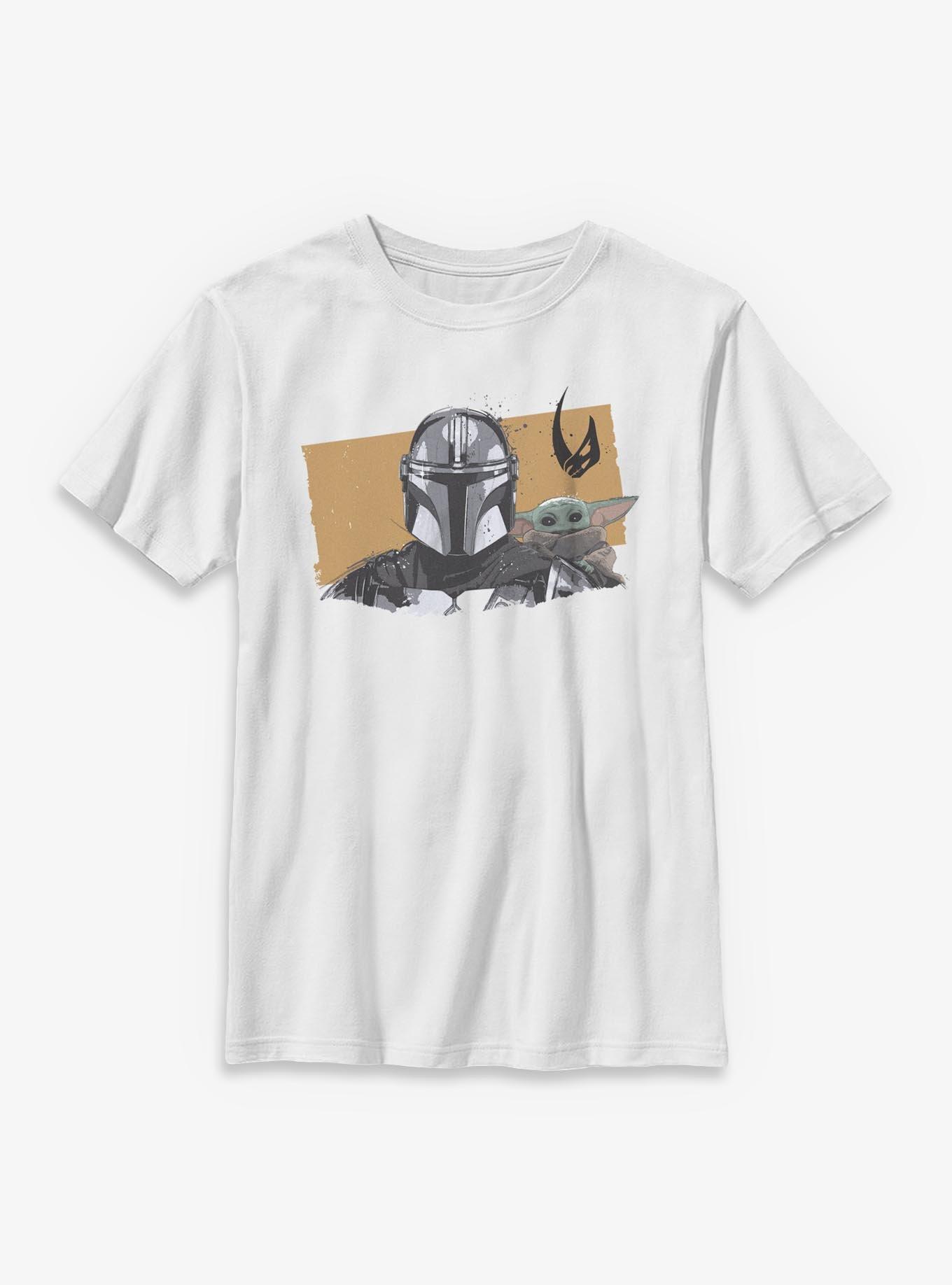 Star Wars: The Mandalorian And Grogu Mandalorian & Grogu Front Portrait Youth T-Shirt, , hi-res