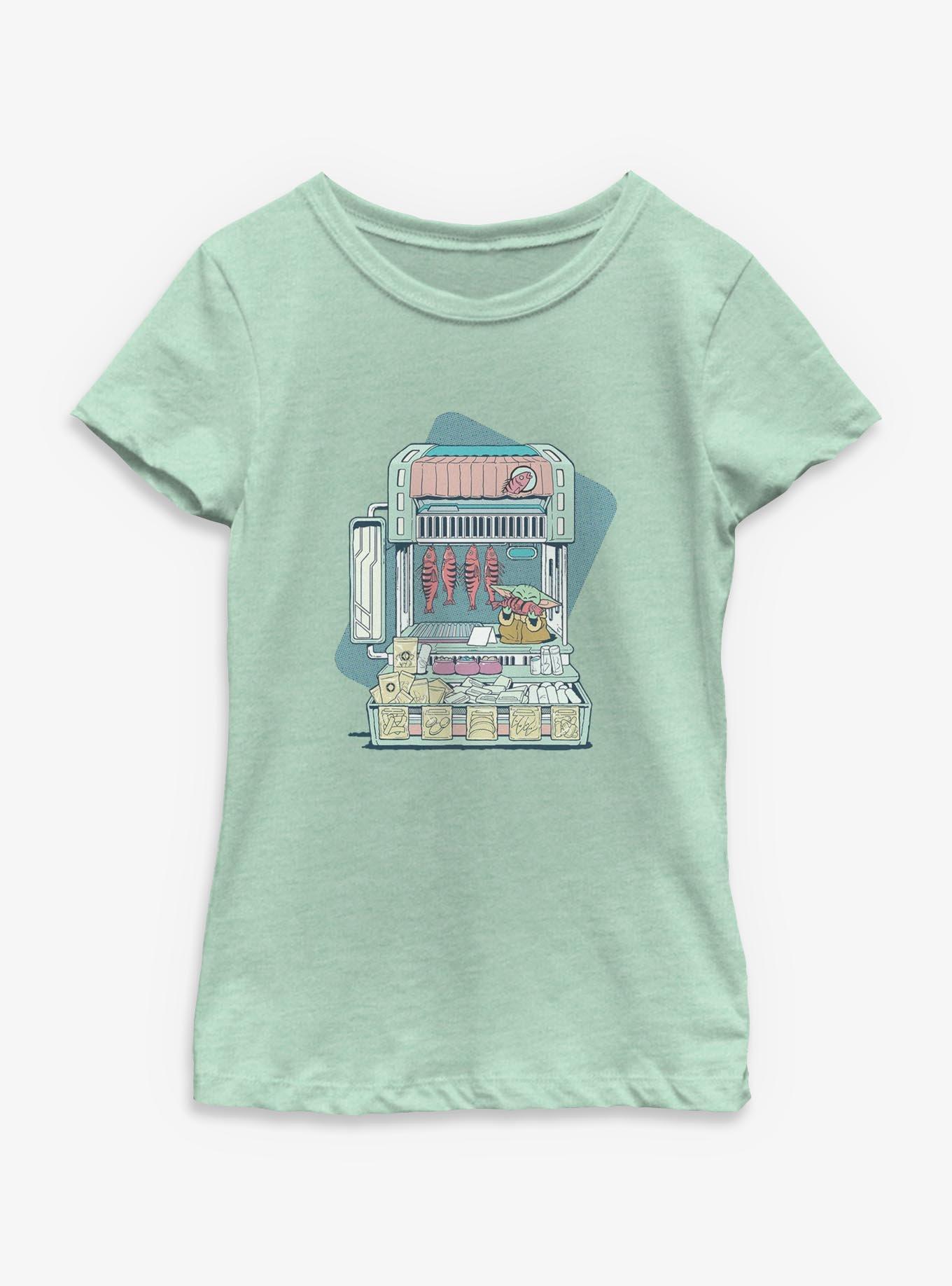 Star Wars: The Mandalorian And Grogu Grogu At The Food Market Youth Girls T-Shirt, MINT, hi-res view 1