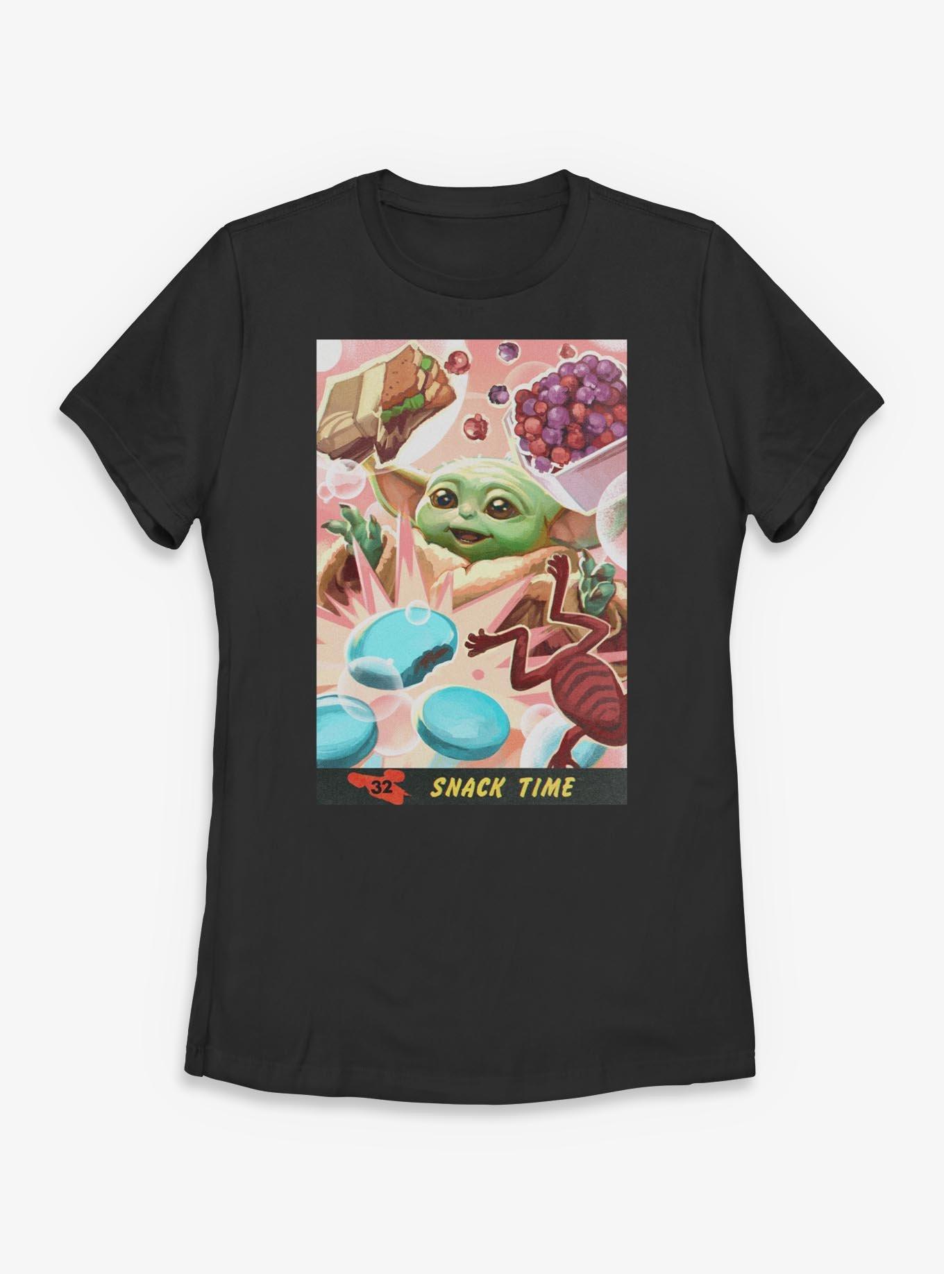 Star Wars: The Mandalorian And Grogu Snack Time Grogu Card Style Womens T-Shirt, , hi-res