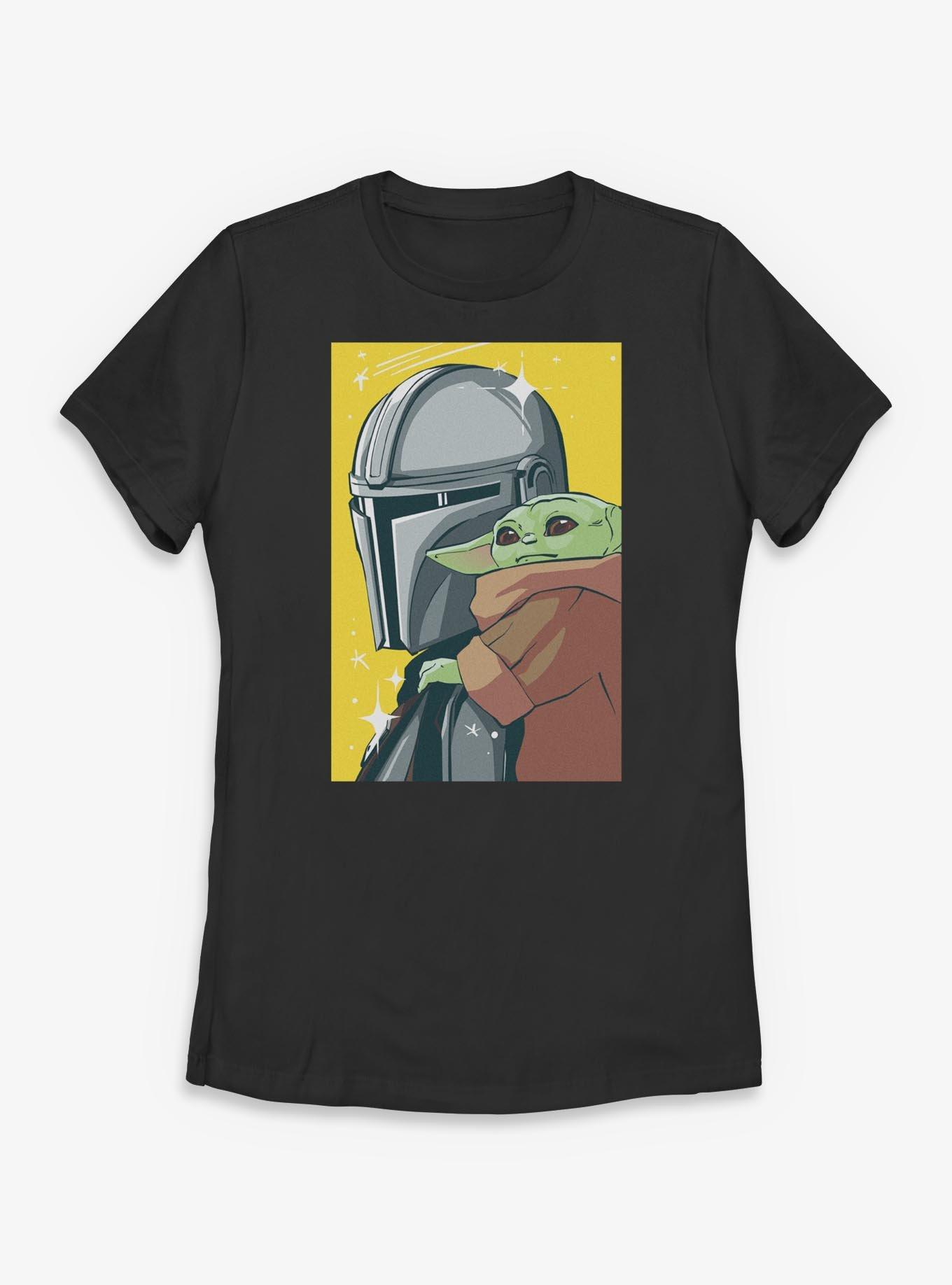 Star Wars: The Mandalorian And Grogu & Stars Poster Womens T-Shirt
