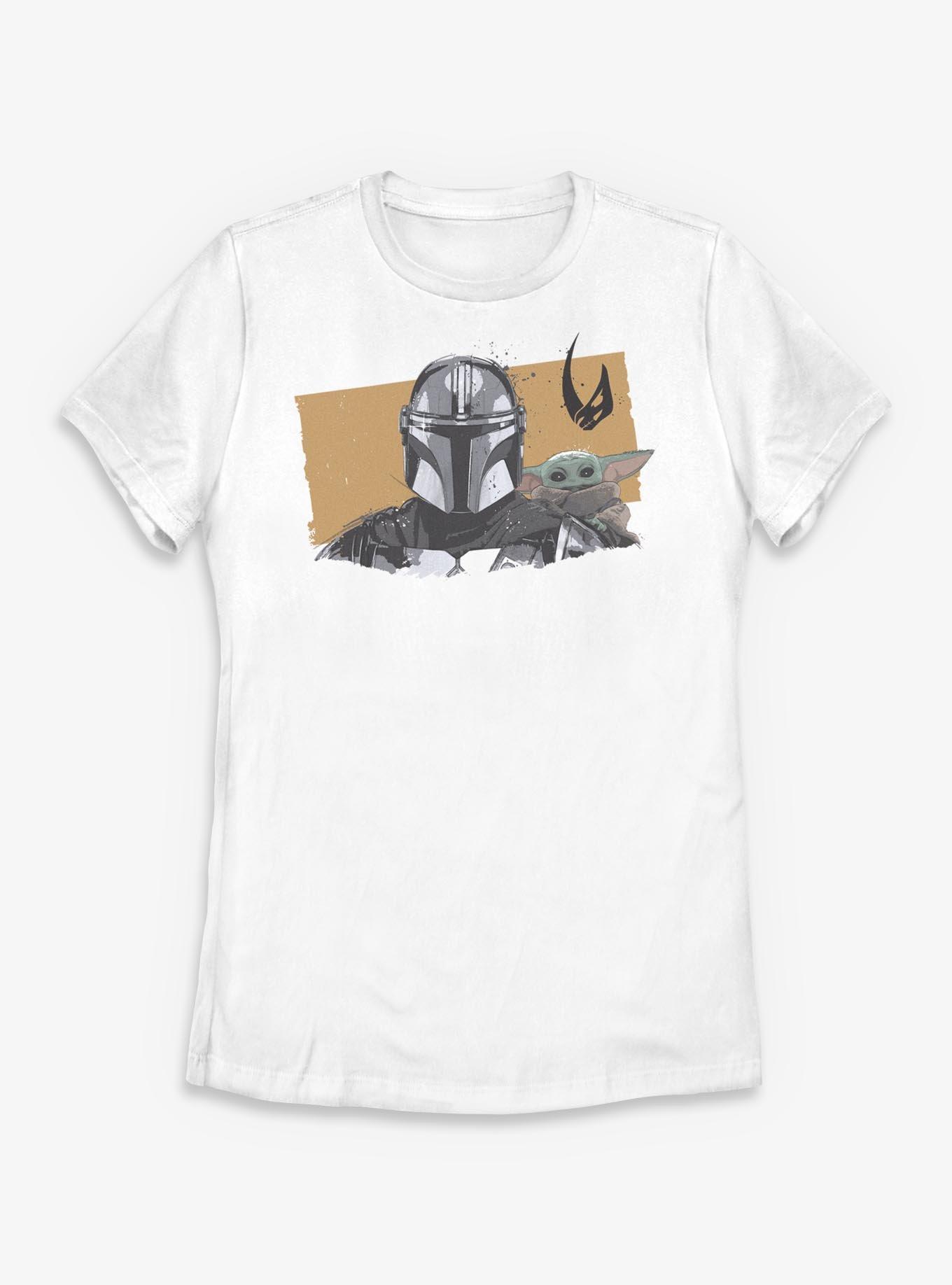 Star Wars: The Mandalorian And Grogu & Front Portrait Womens T-Shirt