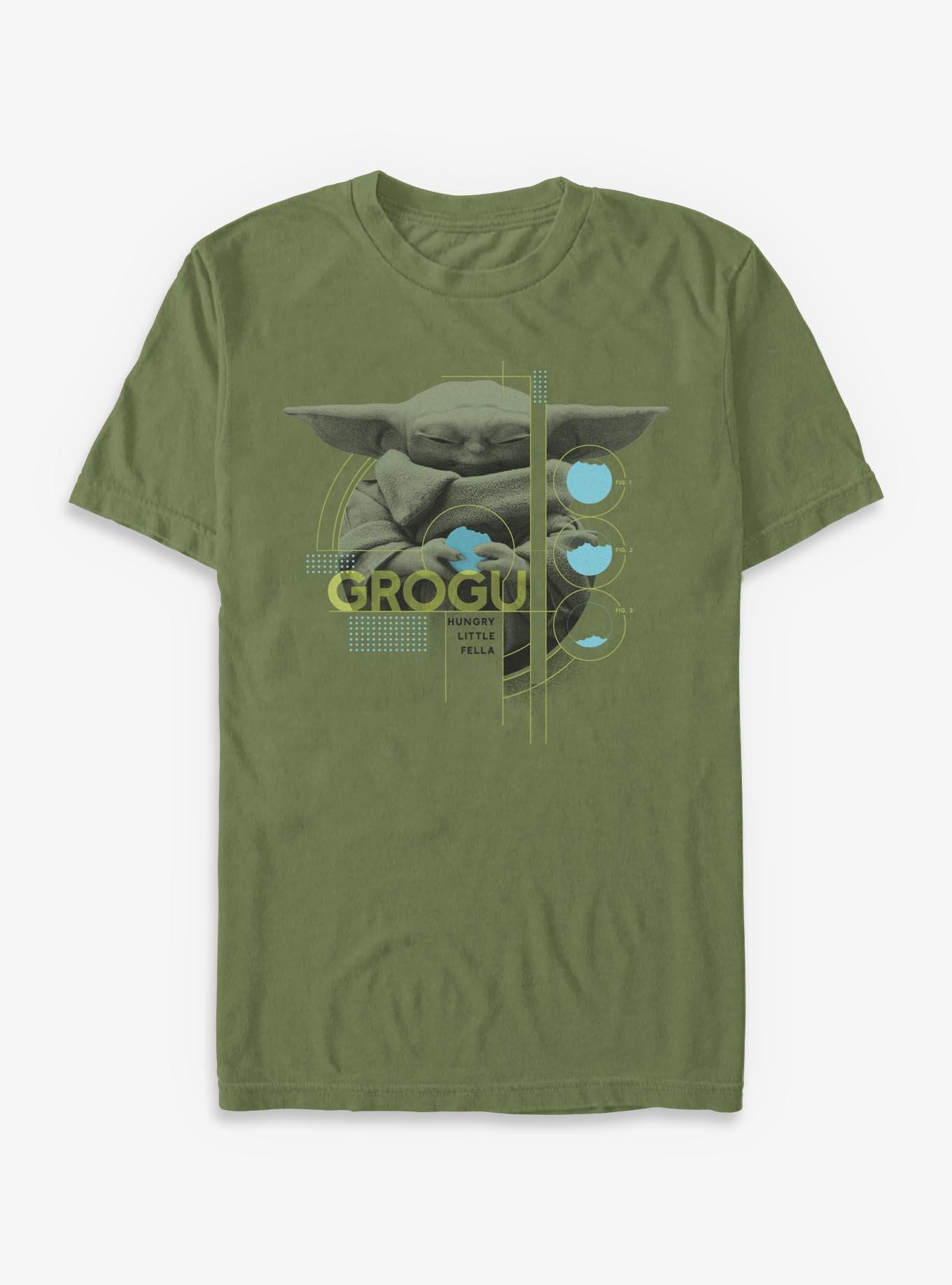 Star Wars: The Mandalorian And Grogu Grogu Hungry Little Fella T-Shirt, MIL GRN, hi-res view 1