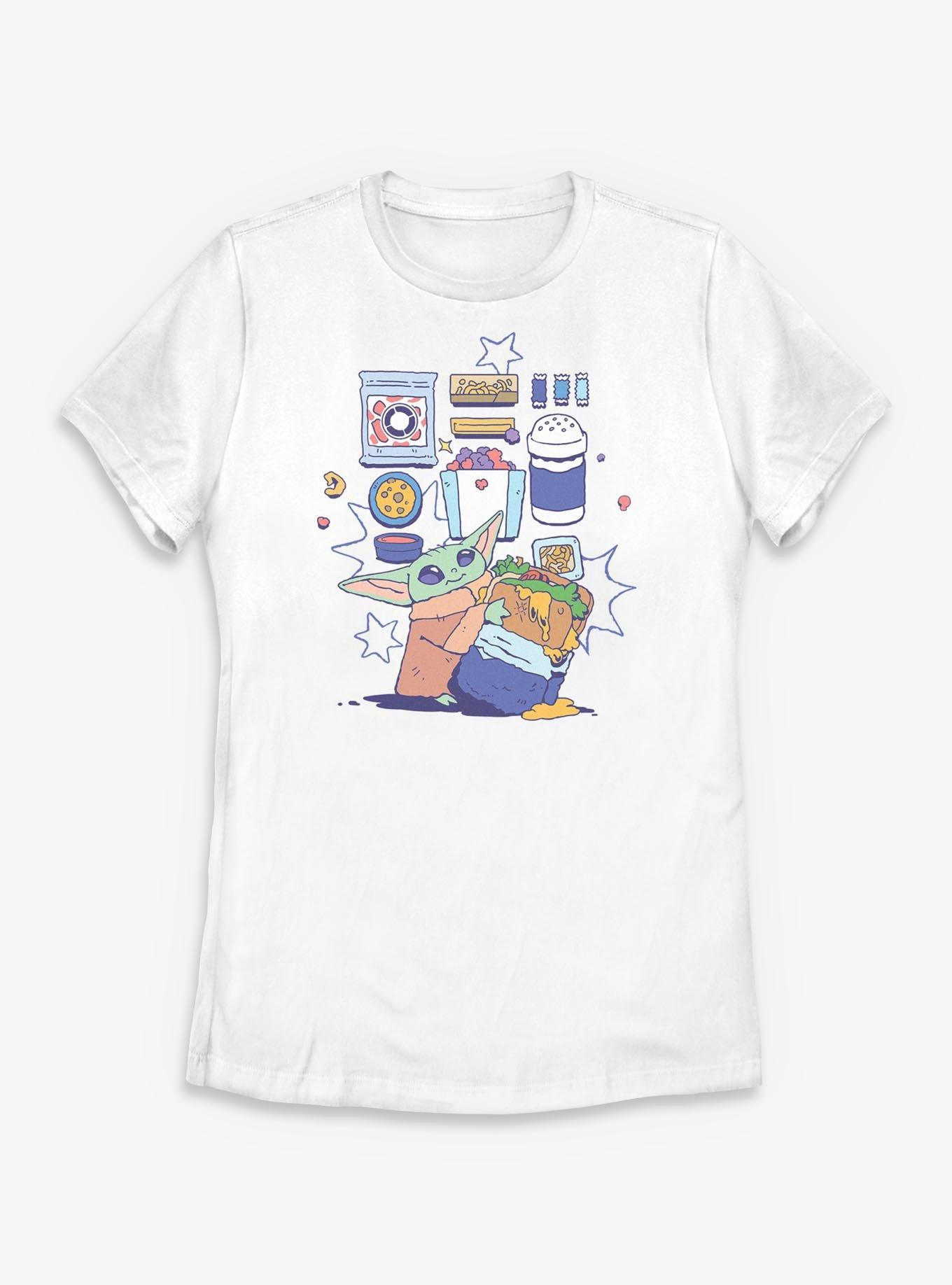 Star Wars: The Mandalorian And Grogu Grogu Enjoying Snacks Womens T-Shirt, , hi-res
