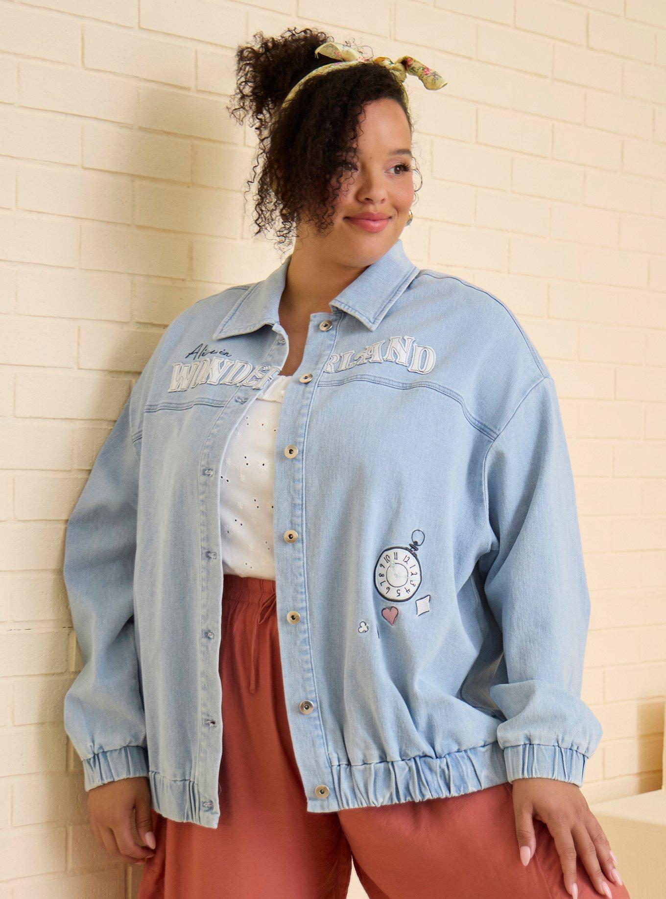 Her Universe x Ashley Disney Alice in Wonderland Plus Size Denim Jacket Her Universe Exclusive