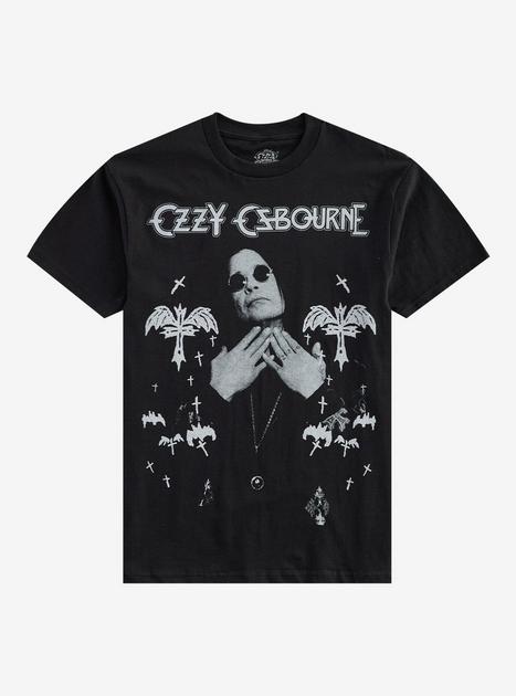 Ozzy Osbourne グラフィックTシャツ 黒 Ozzy Osbourne Winged Cross Portrait T-Shirt | Hot Topic