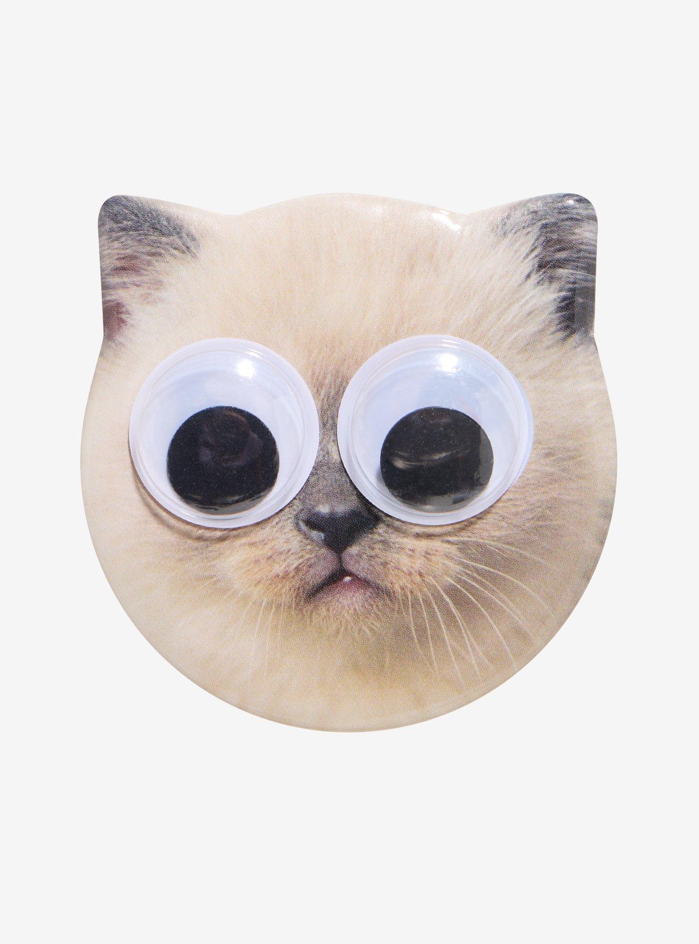 Persian Cat Googly Eyes Button, , hi-res