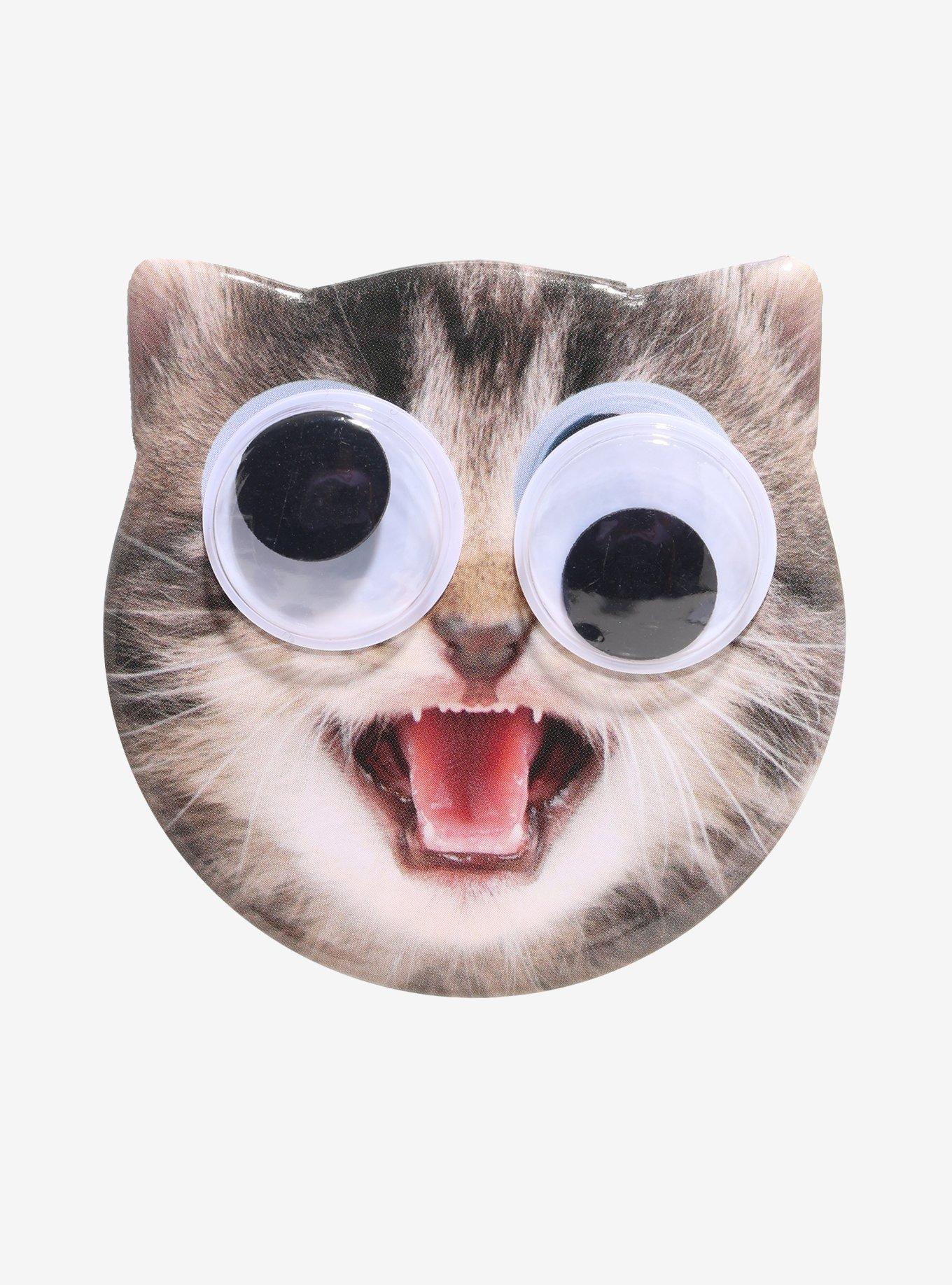 Cat Scream Googly Eyes Button, , hi-res