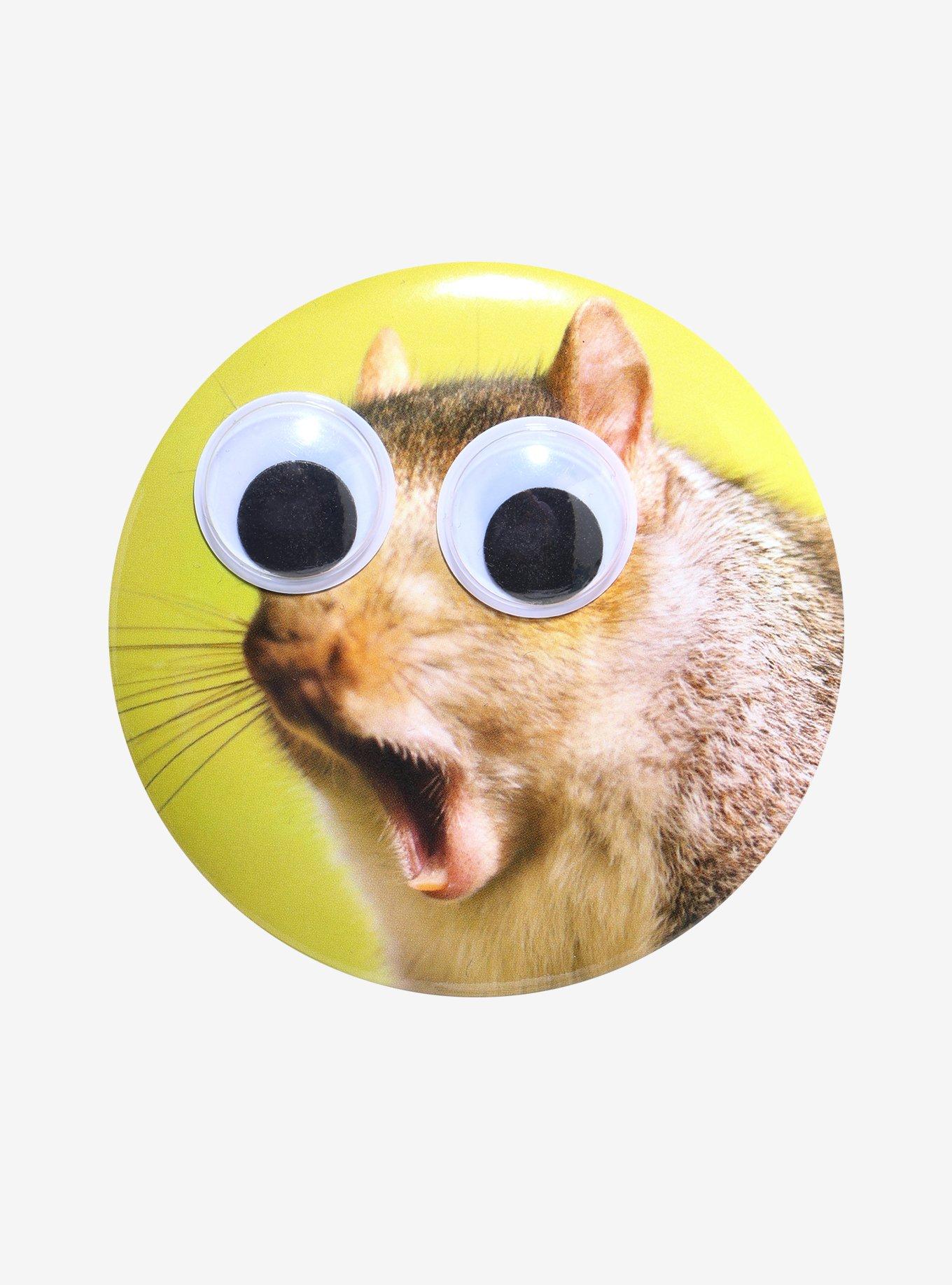 Squirrel Googly Eyes 3 Inch Button, , hi-res