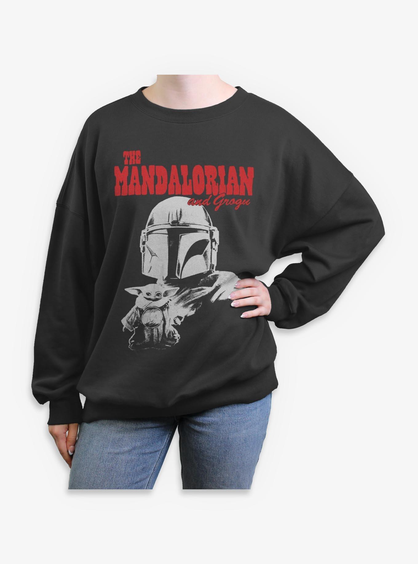 Star Wars: The Mandalorian And Grogu The Mandalorian & Grogu Duo Hunters Womens Oversized Sweatshirt Her Universe Exclusive, , hi-res