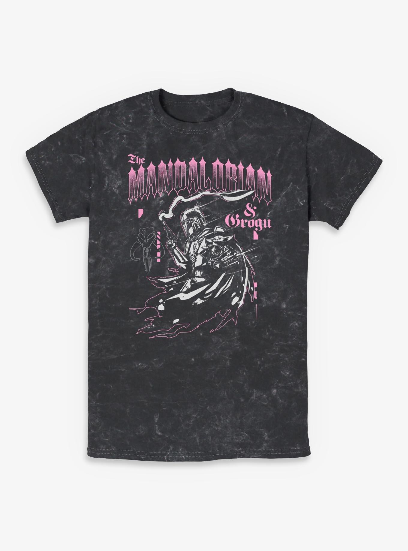 Star Wars: The Mandalorian And Grogu The Mandalorian & Grogu Goth Font Style Mineral Wash T-Shirt Her Universe Exclusive, , hi-res