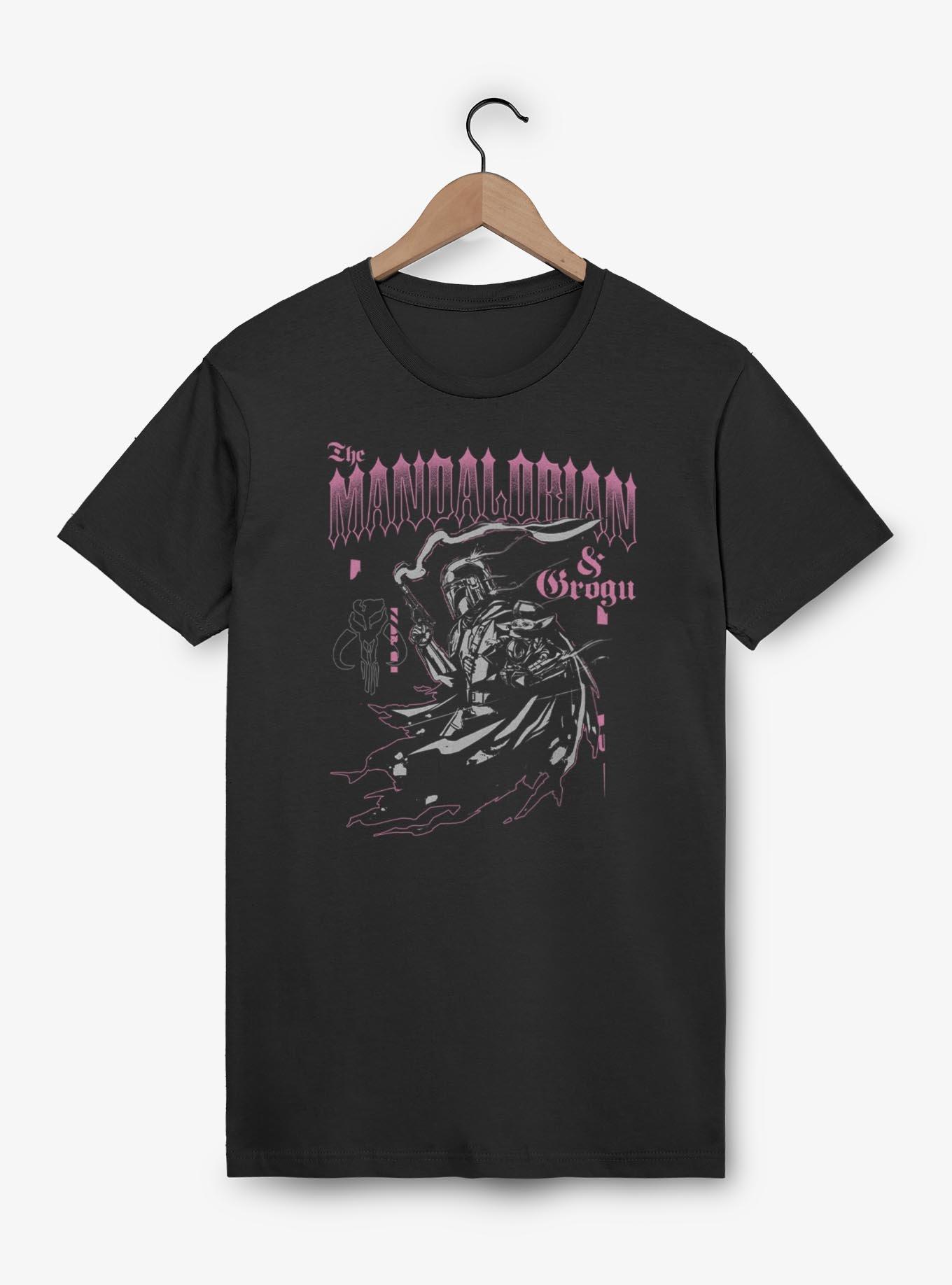 Star Wars: The Mandalorian And Grogu The Mandalorian & Grogu Goth Font Style T-Shirt Box Lunch Exclusive, , hi-res