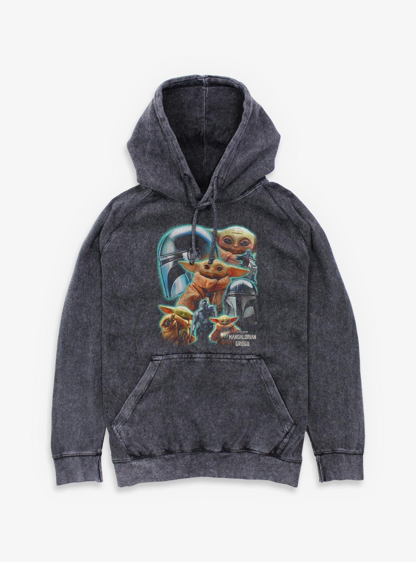 Star Wars: The Mandalorian And Grogu & Cosmic Collage  Mineral Wash Hoodie Box Lunch Exclusive