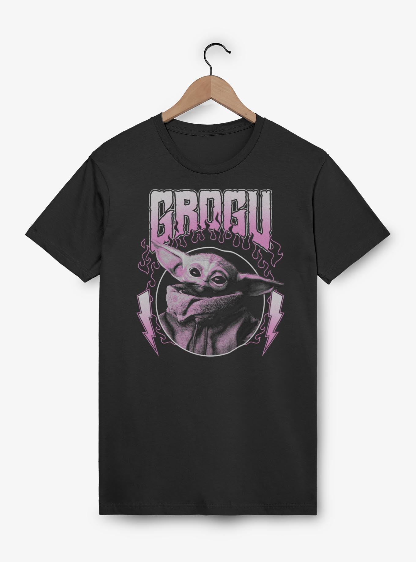 Star Wars The Mandalorian Grogu Flames Metal Icon T-Shirt Box Lunch Exclusive, , hi-res