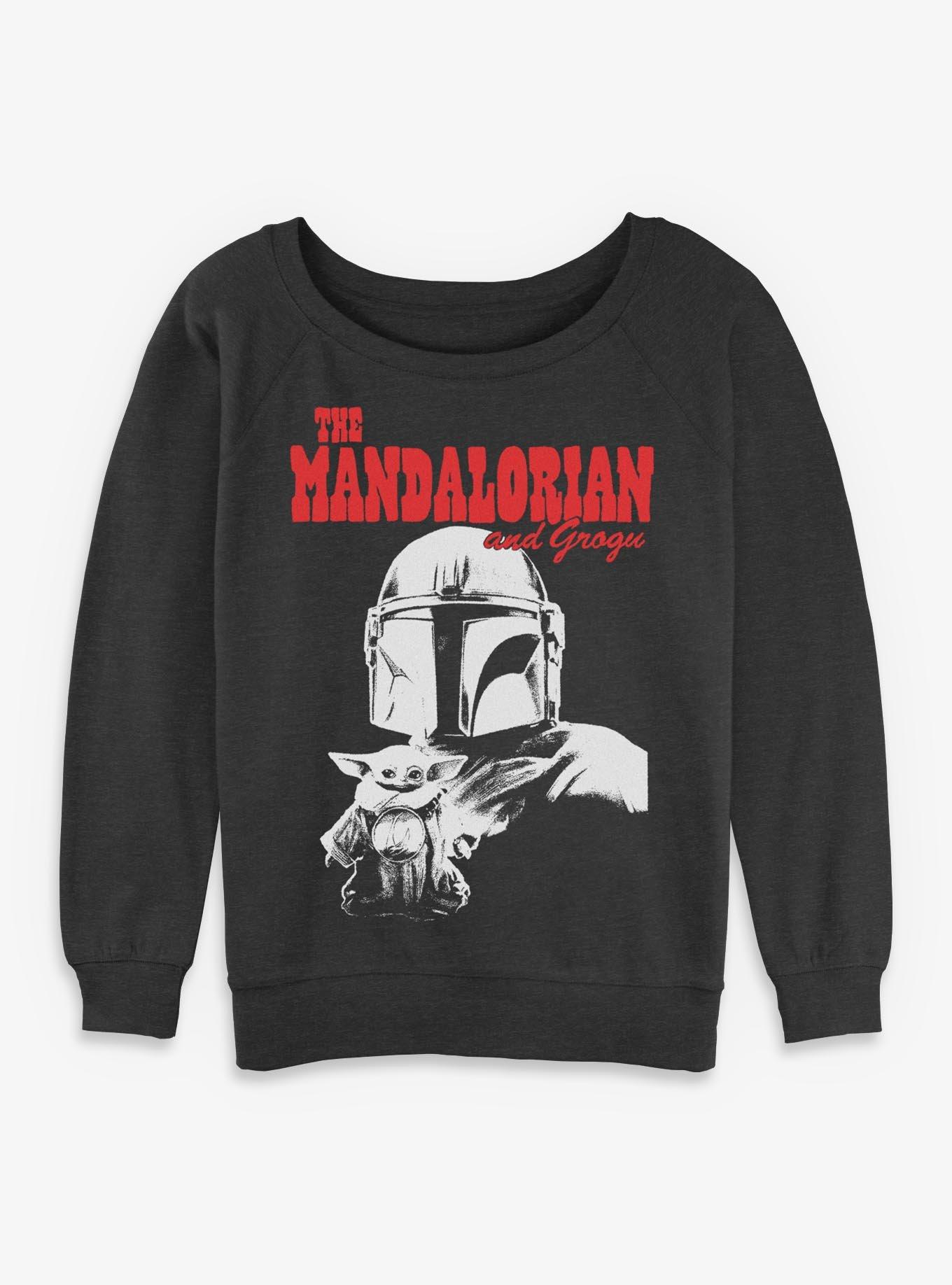 Star Wars: The Mandalorian And Grogu The Mandalorian & Grogu Duo Hunters Womens Slouchy Sweatshirt Box Lunch Exclusive, , hi-res