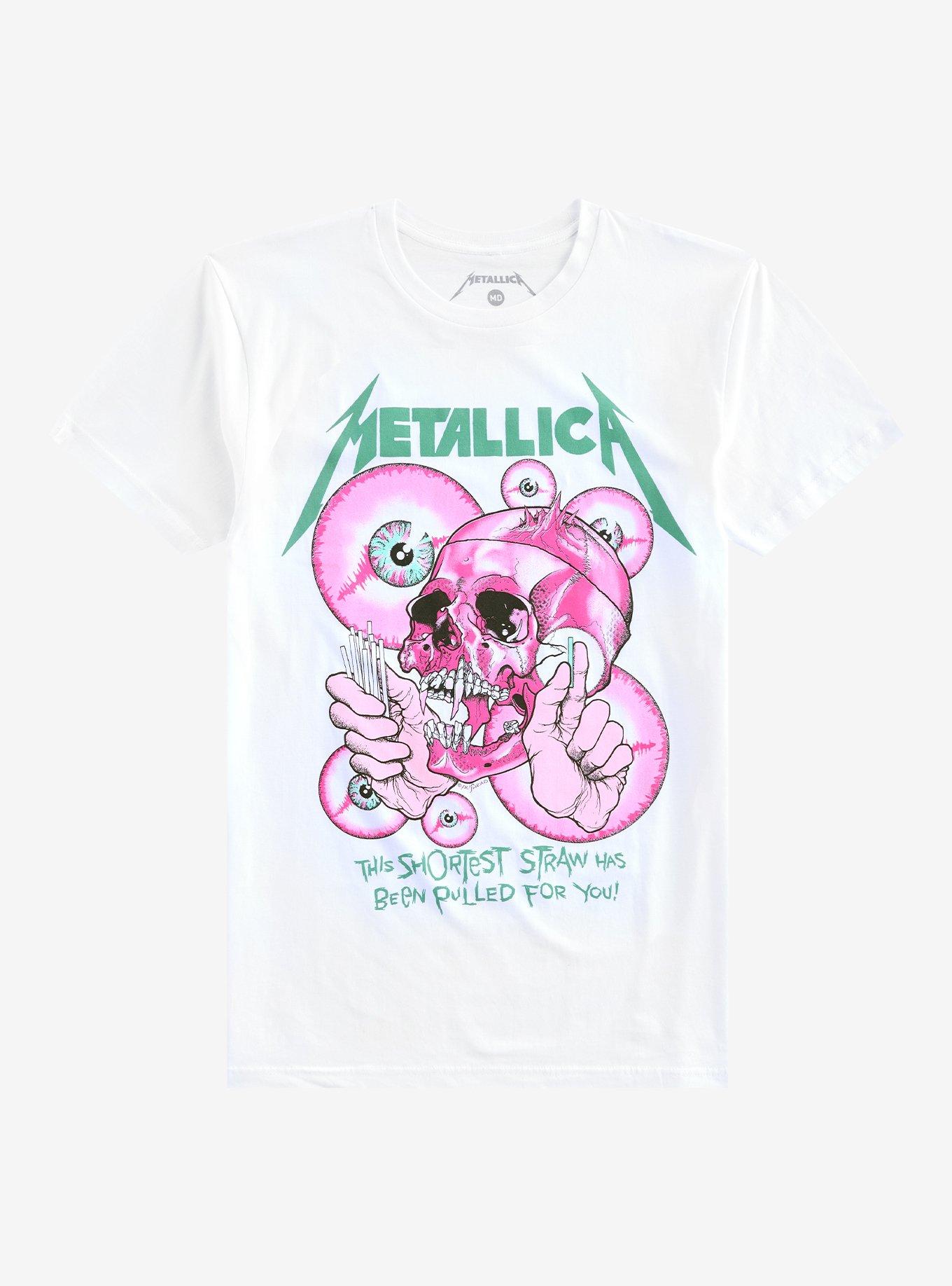 Metallica The Shortest Straw Pink Skull T-Shirt, , hi-res