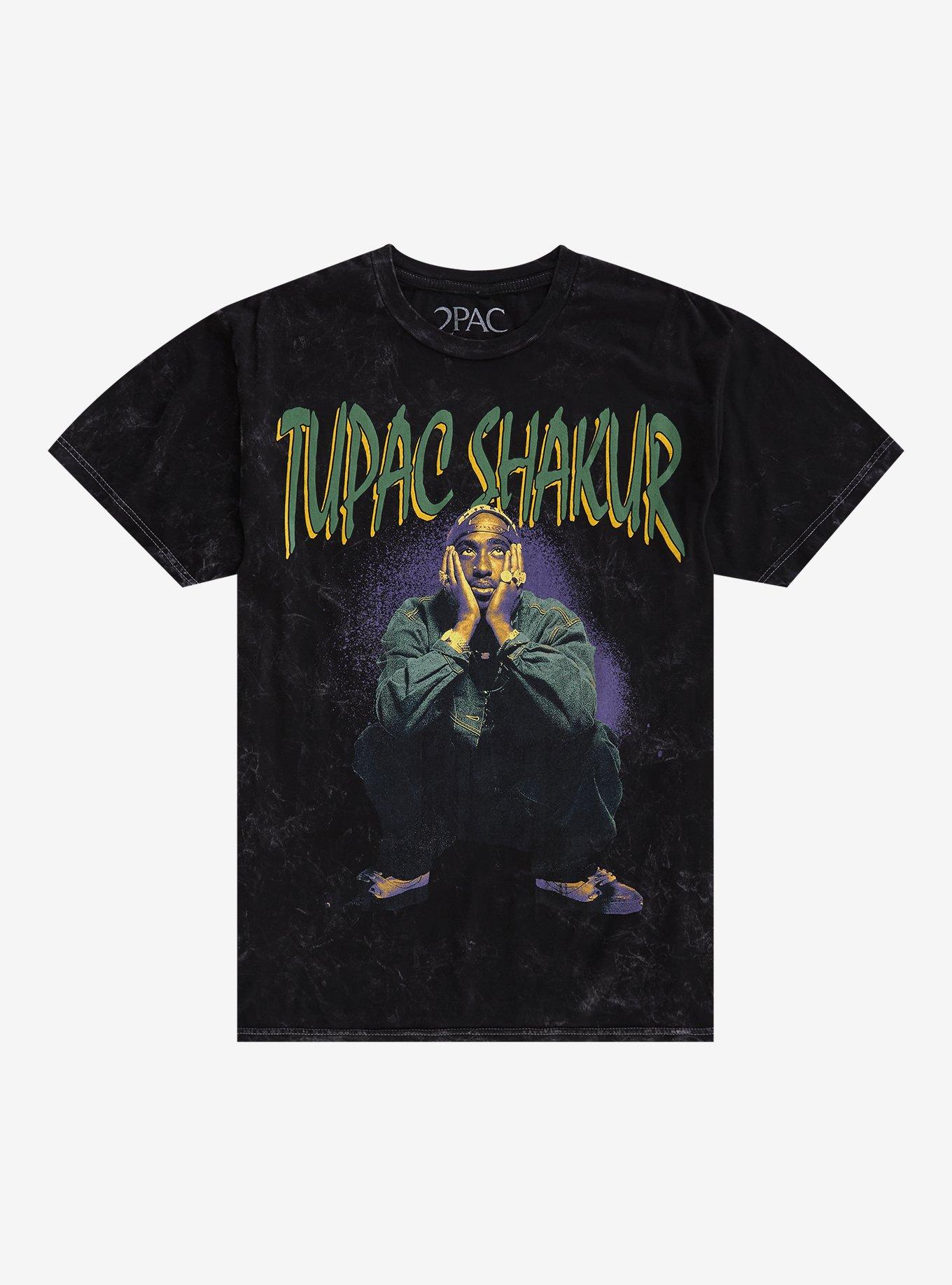 Tupac Sitting Mineral Wash T-Shirt, , hi-res