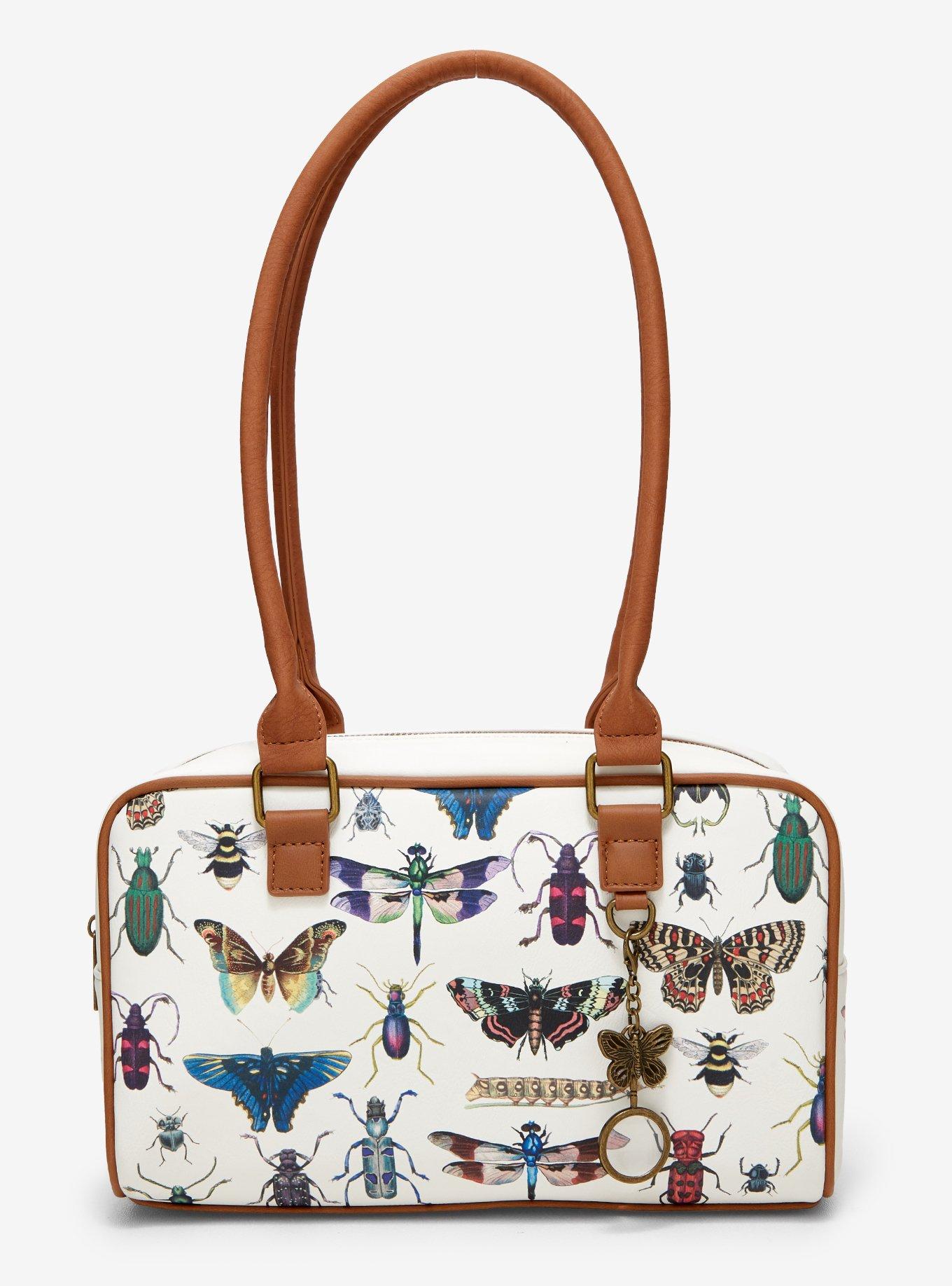 Thorn & Fable Insect Collage Magnifying Glass Charm Shoulder Bag, , hi-res