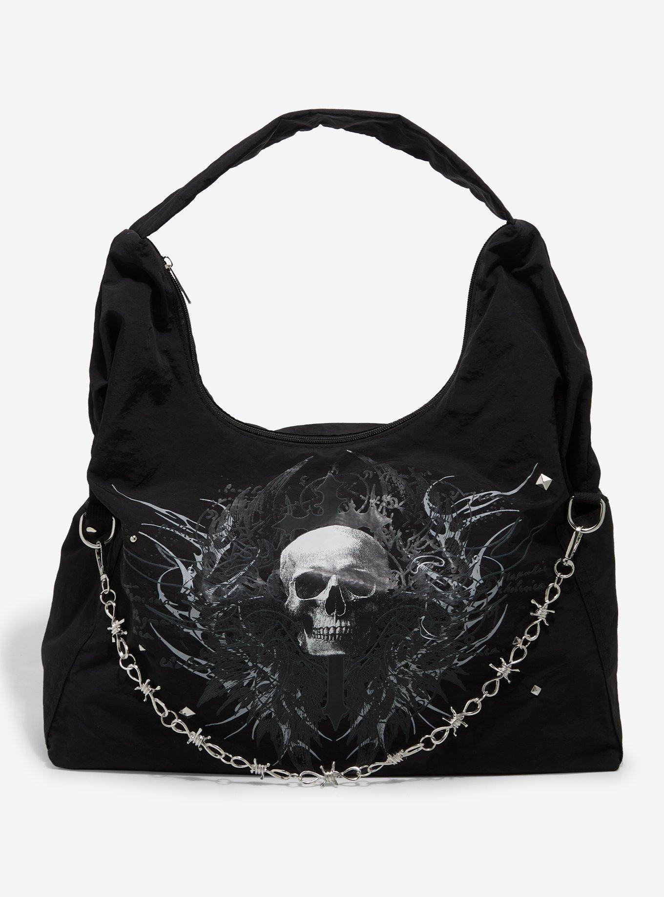 Social Collision Winged Skull Shoulder Bag, , hi-res
