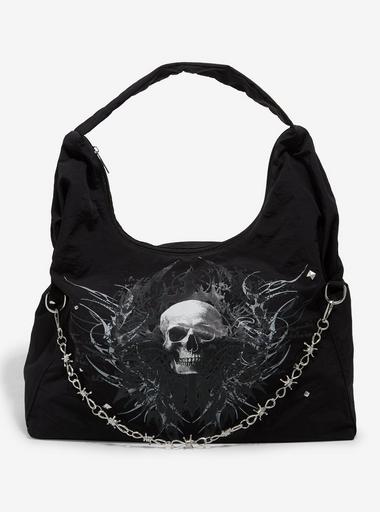 バッグ blood storm club skull sholuder bag Social Collision Winged Skull Shoulder Bag | Hot Topic